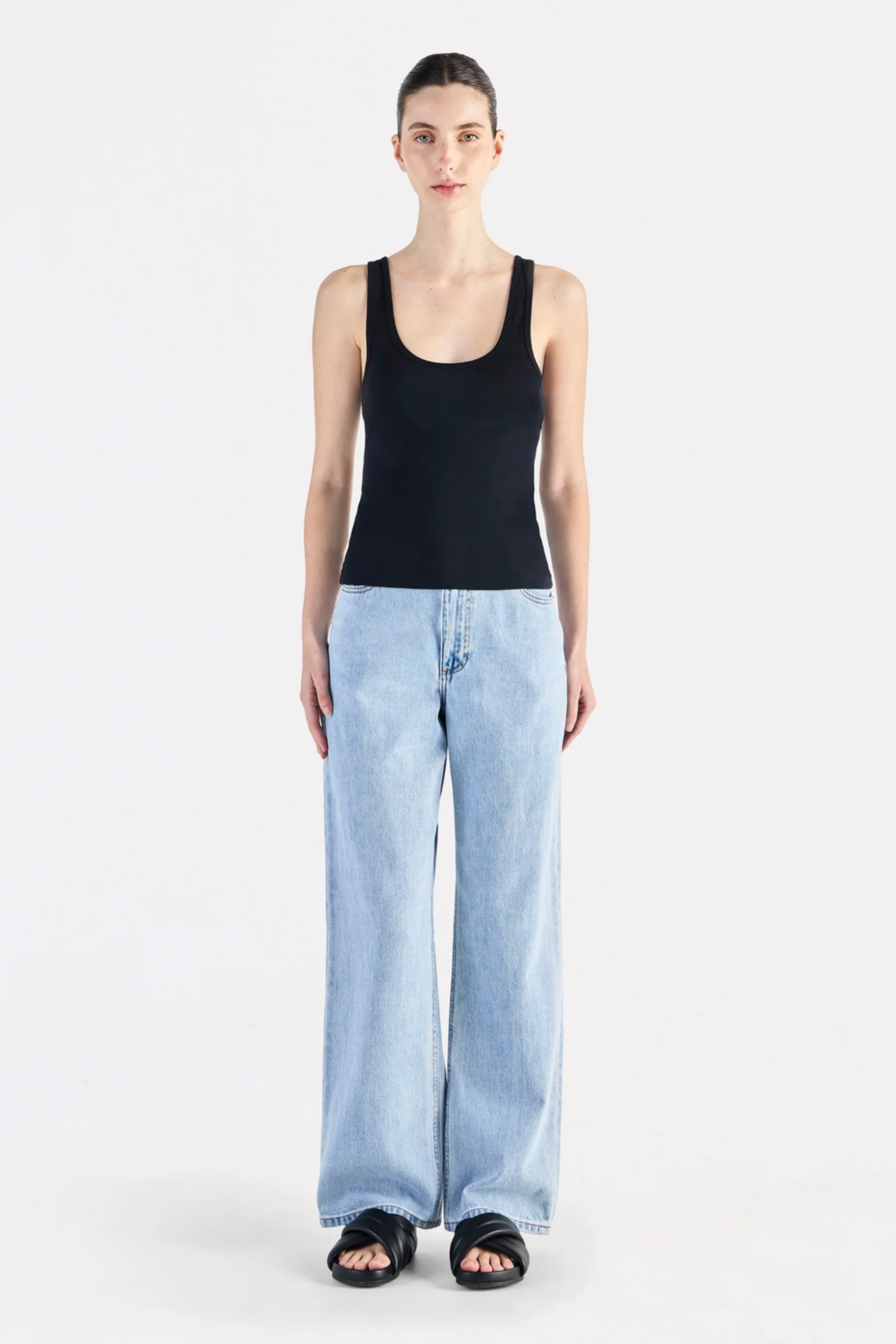 Organic 90's Singlet Black