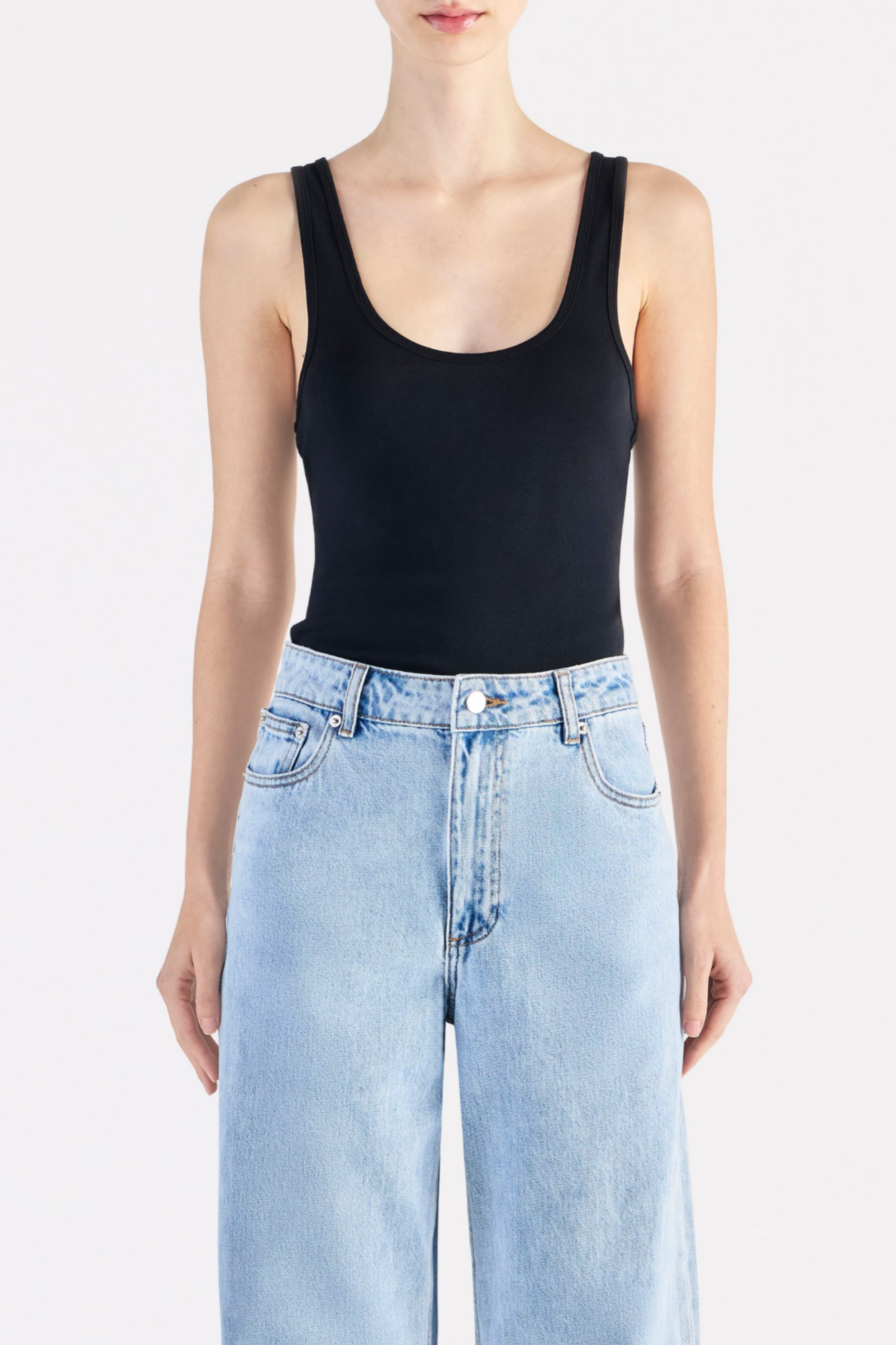 Organic 90's Singlet Black