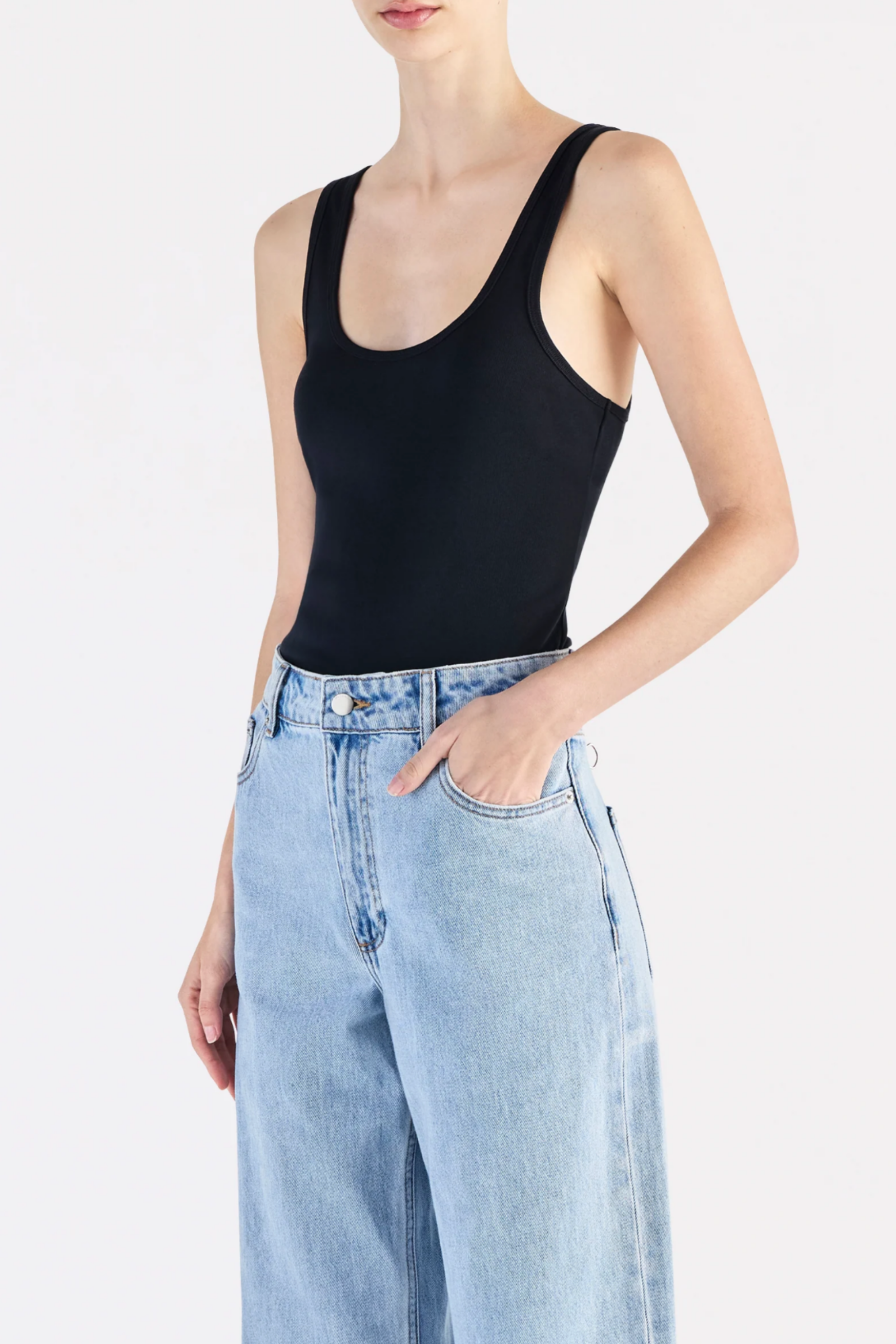 Organic 90's Singlet Black