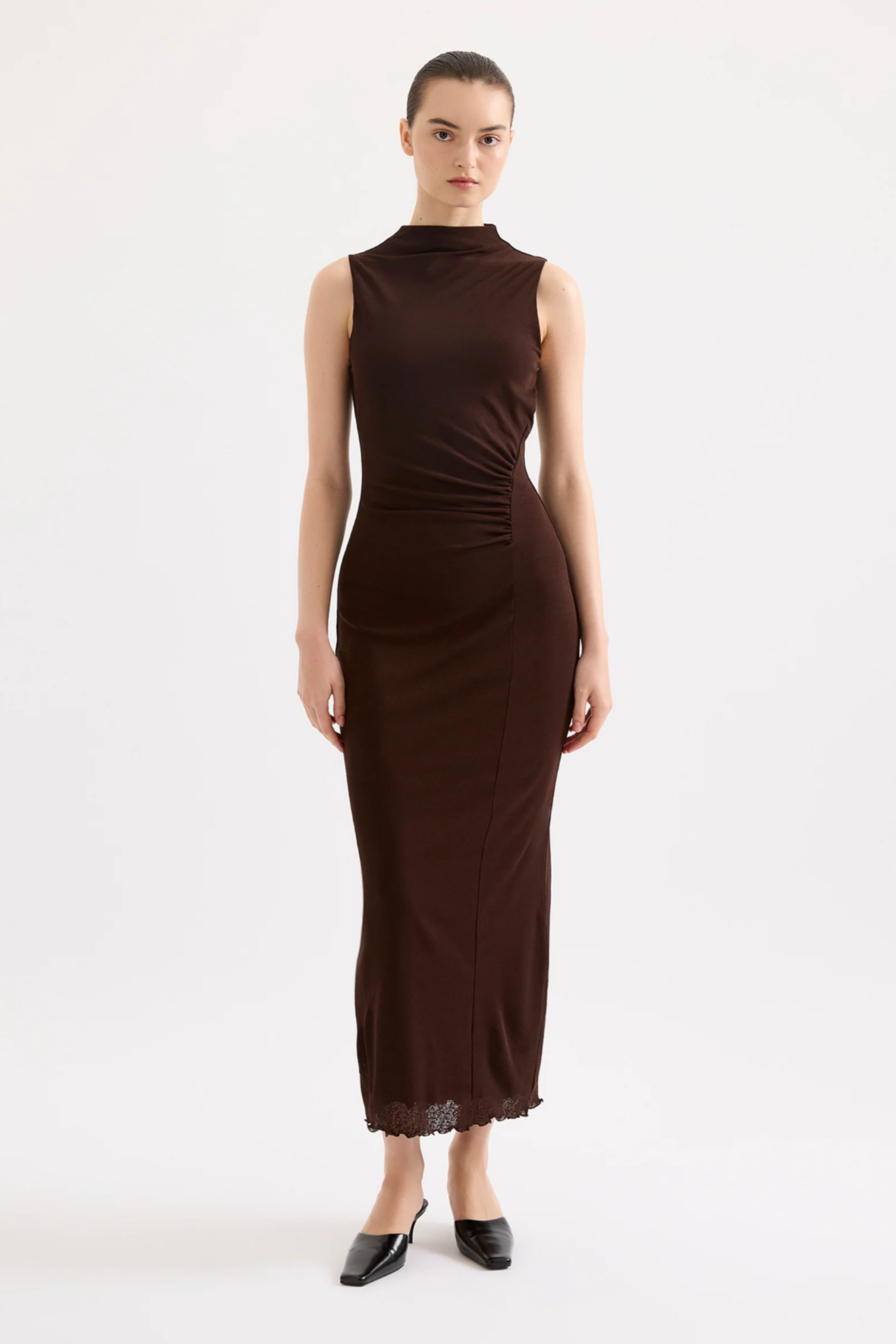 Winston Mesh Maxi Dress Raisin
