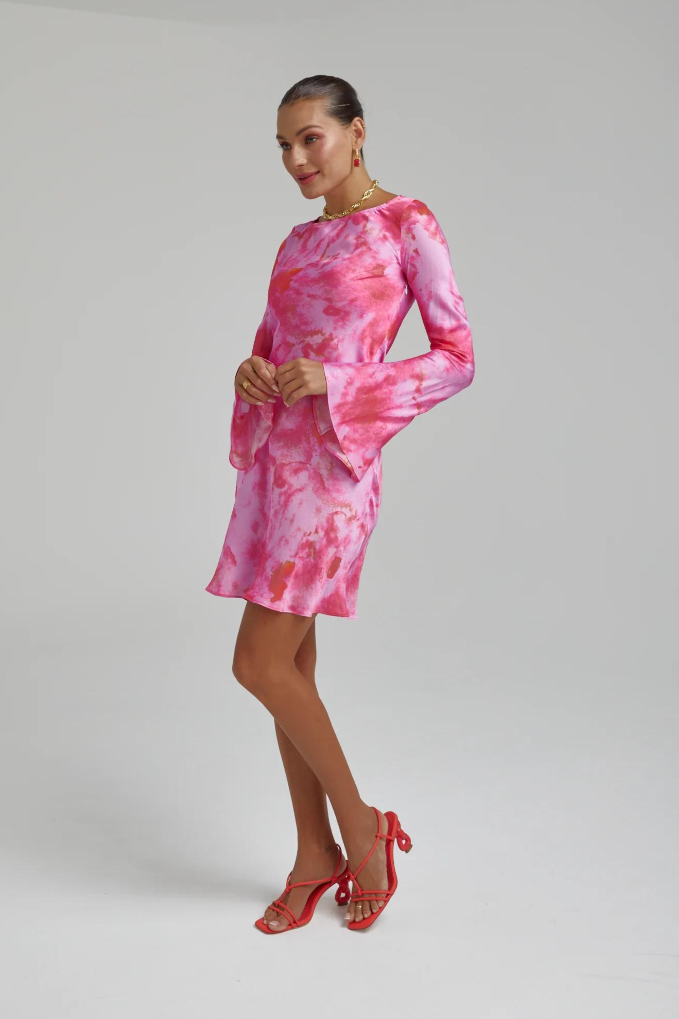 Farrah Mini Dress Hibiscus