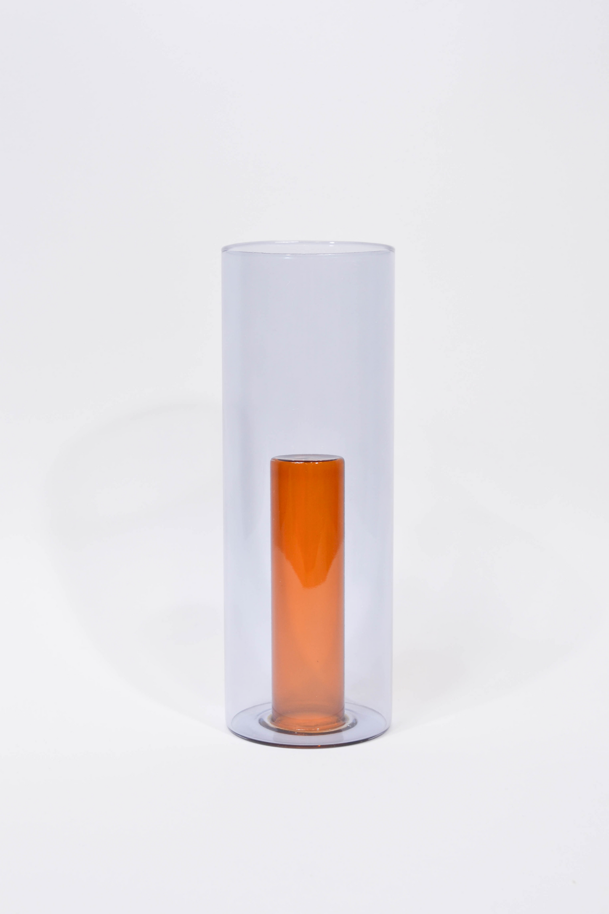Reversible Glass Vase Grey/Orange