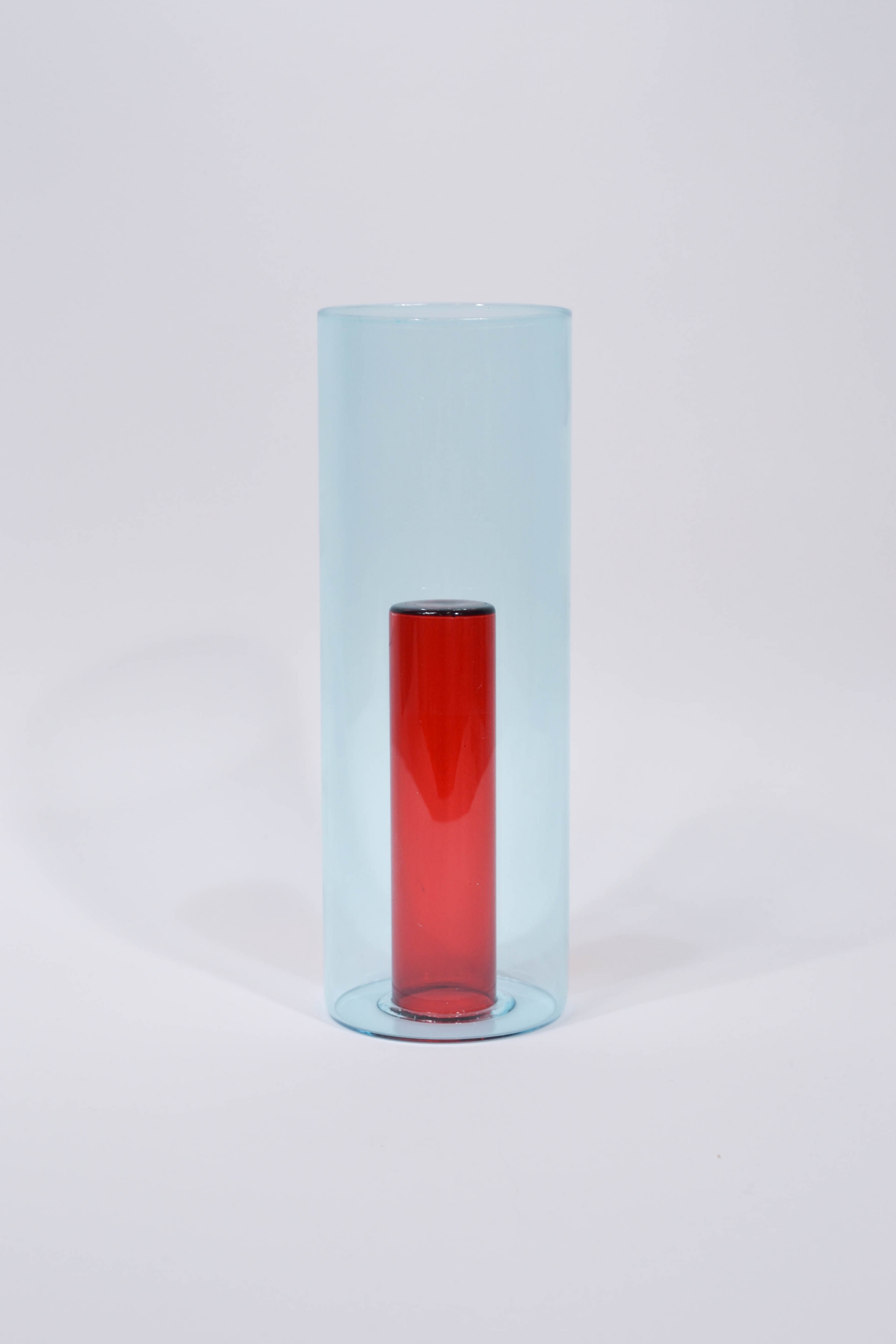 Reversible Glass Vase Red/Blue