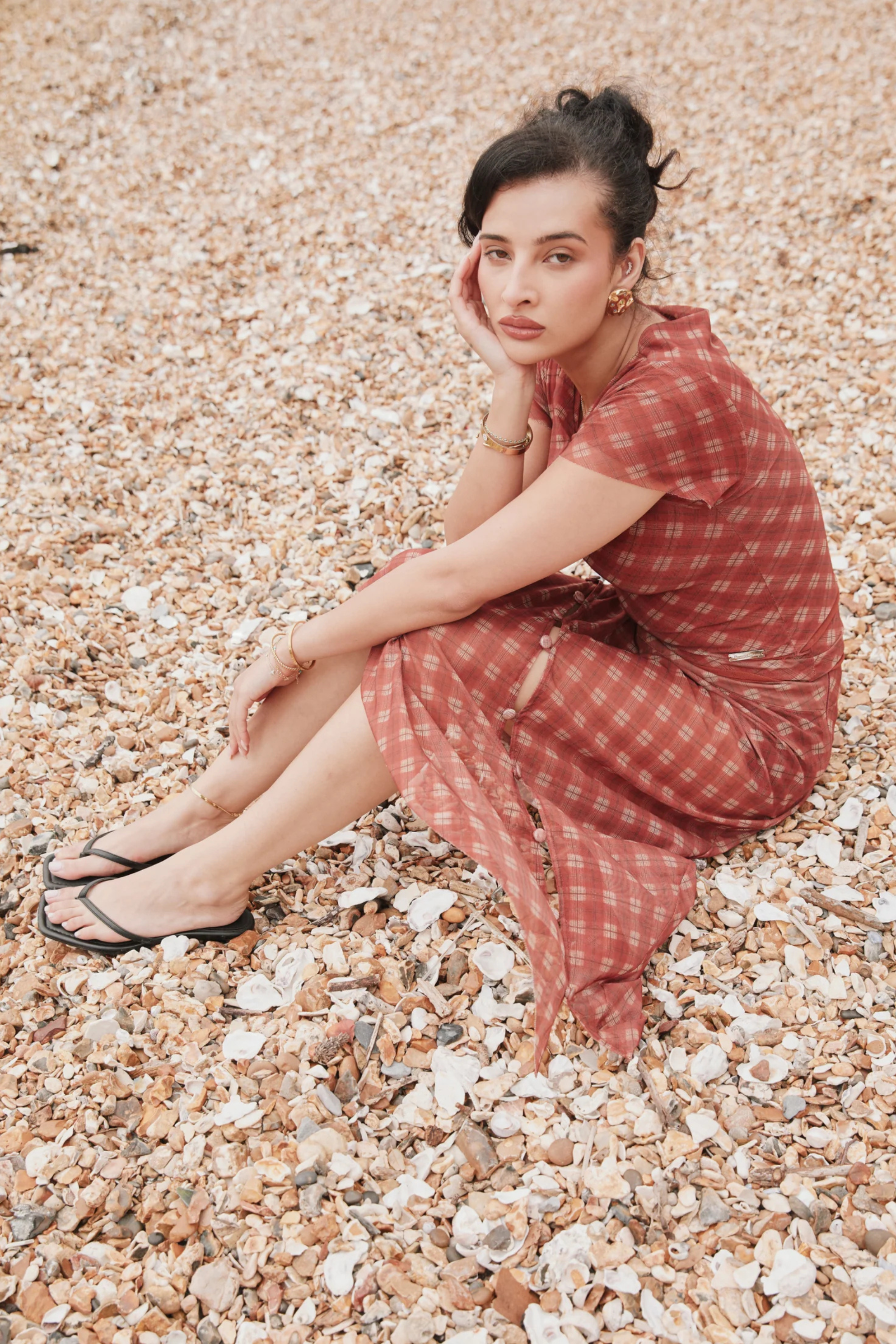 Mesh Skirt Retro Check