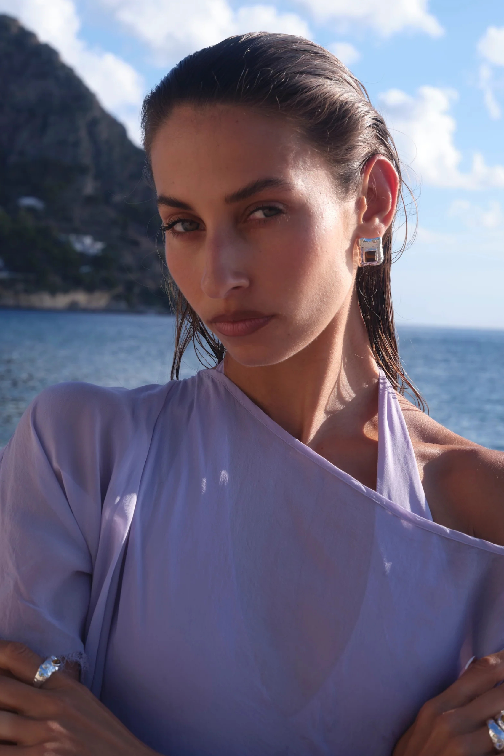 Kauri Earrings Silver Tigers Eye