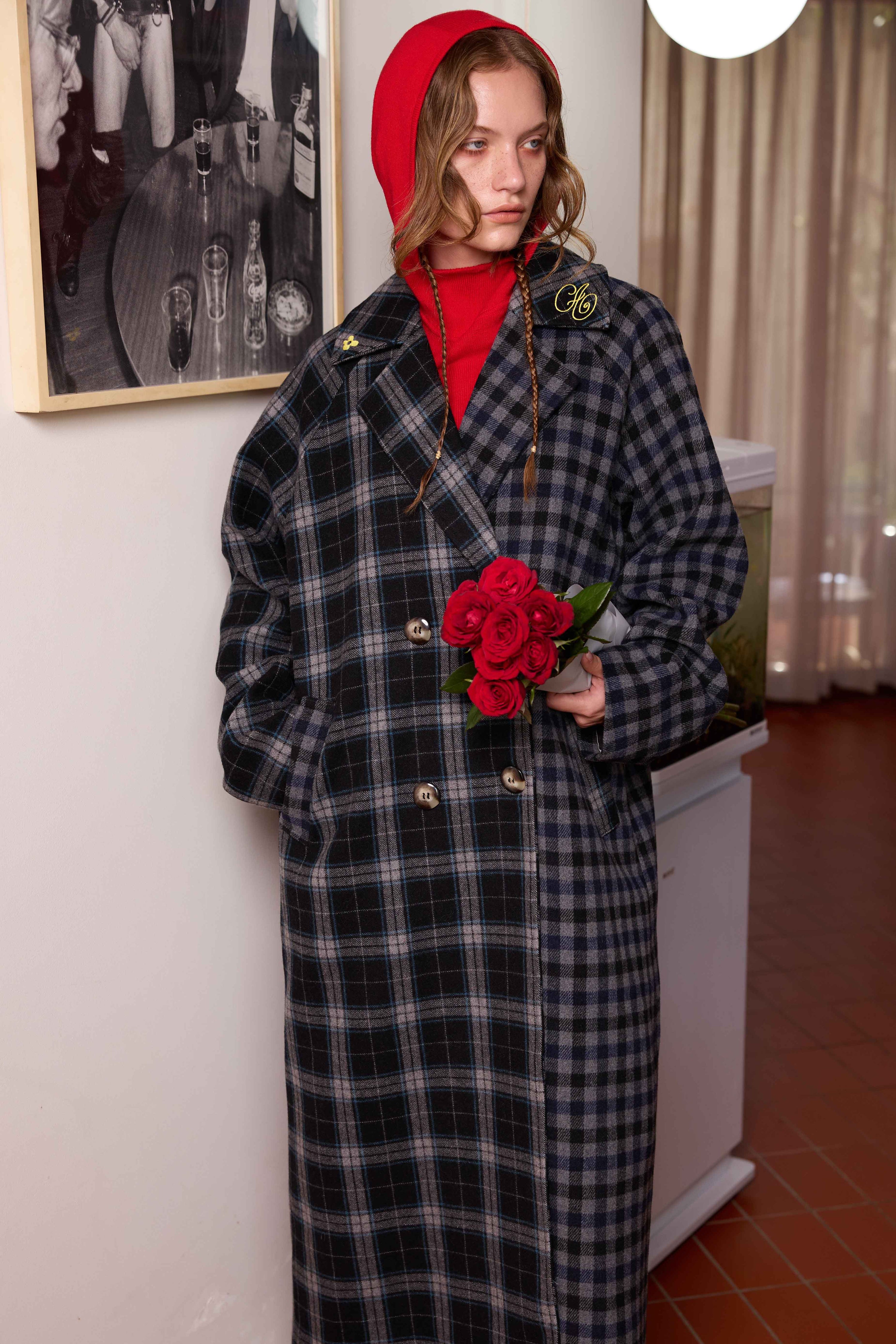 Double Breasted Blanket Coat in Asphalt