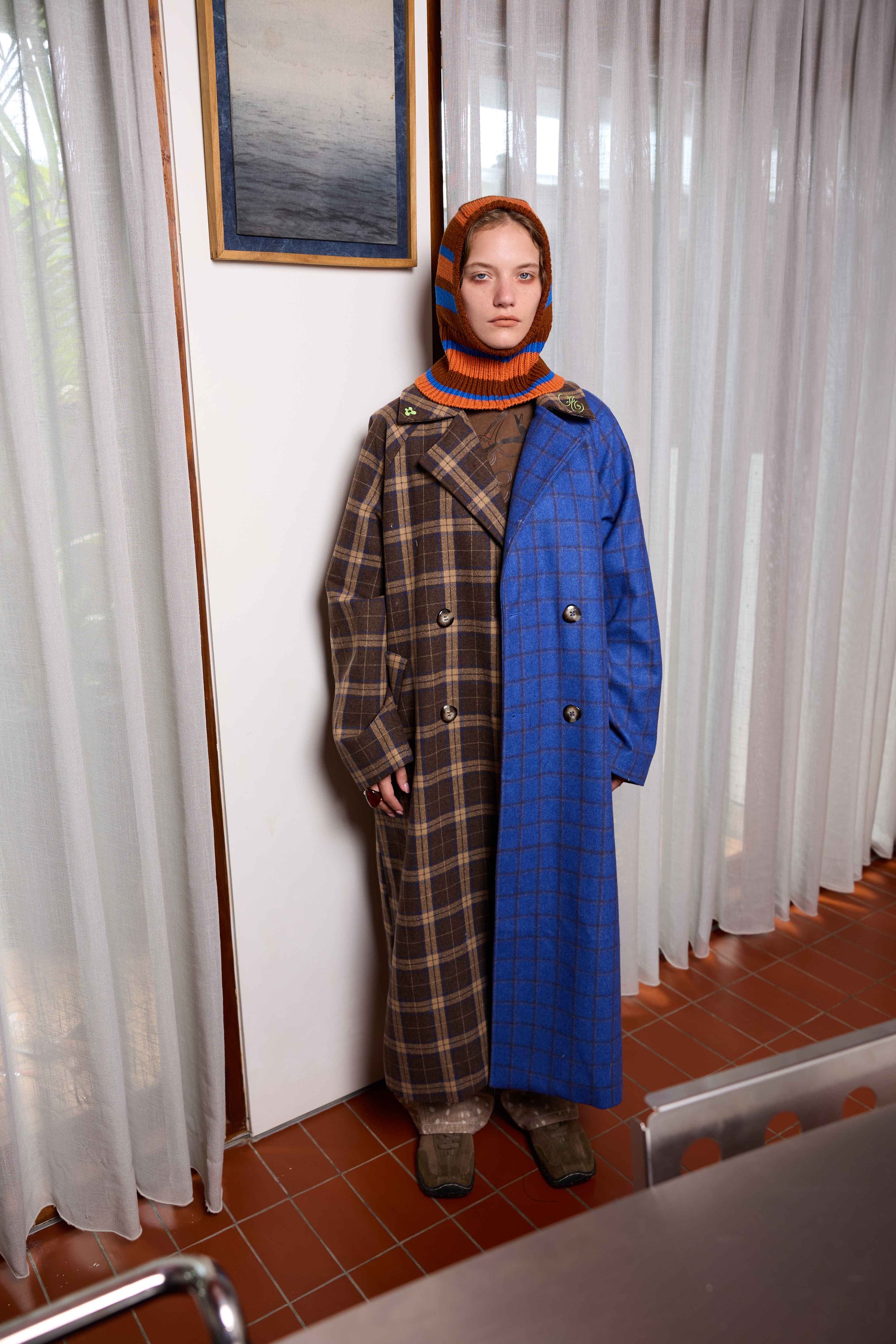 Double Breasted Blanket Coat in Cobalt