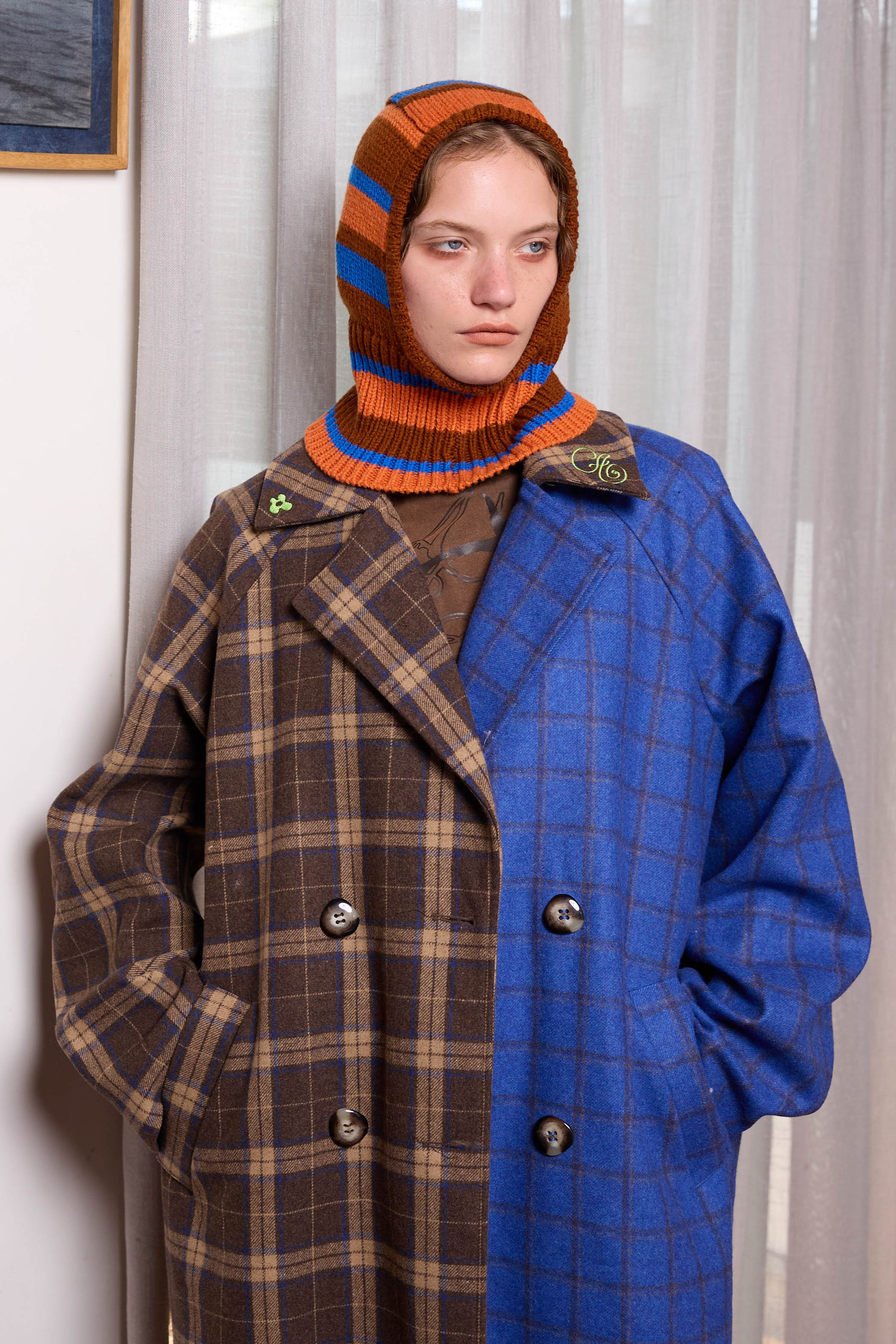 Double Breasted Blanket Coat in Cobalt
