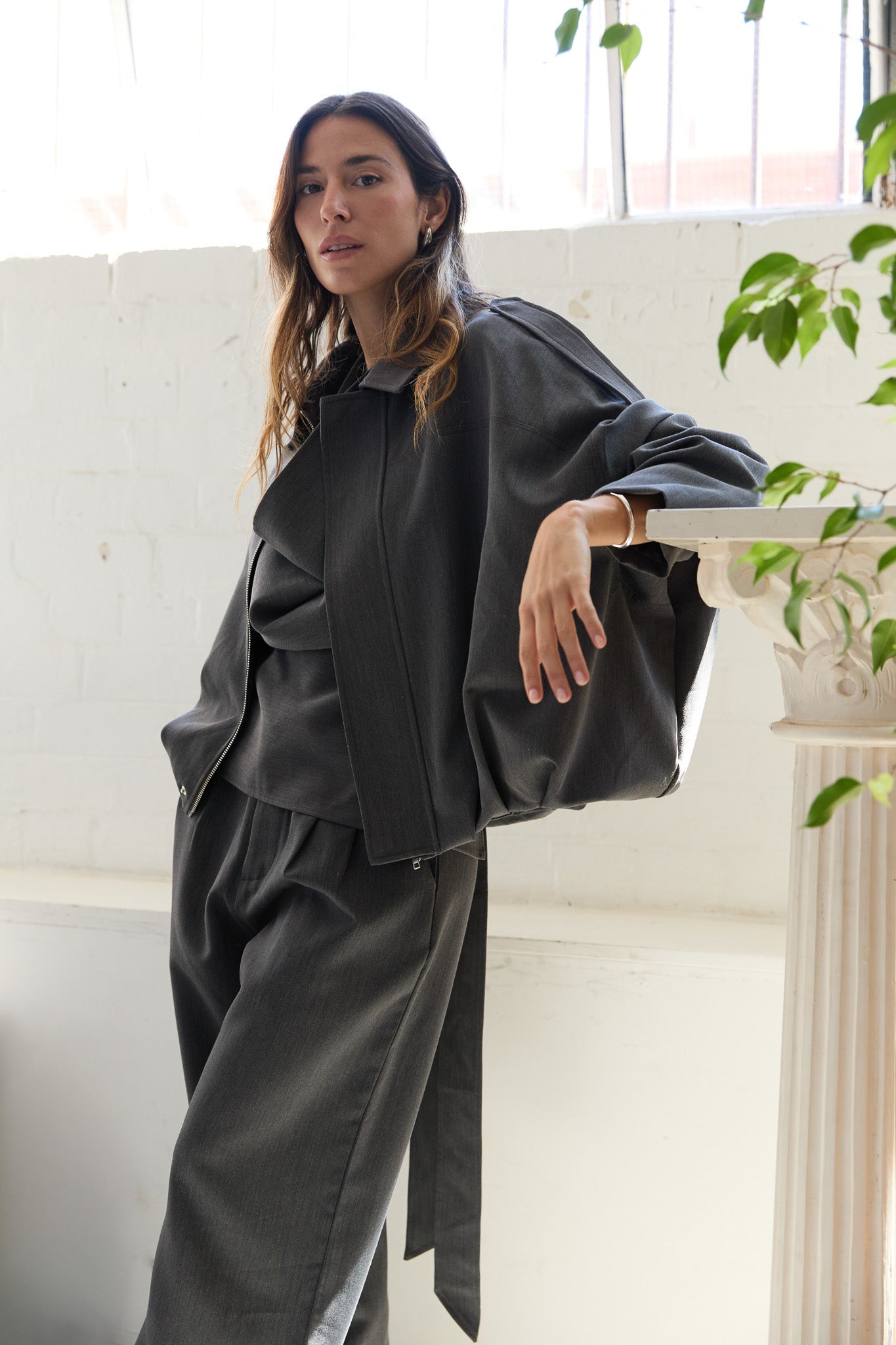 Gigi Bomber Jacket Steel Grey