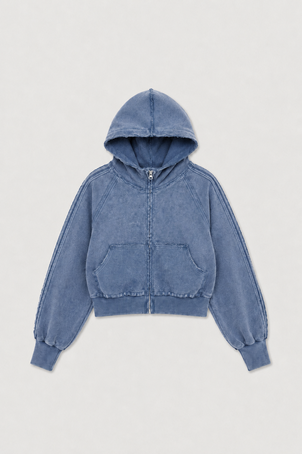 Zip Up Hoodie Sky Acid Wash