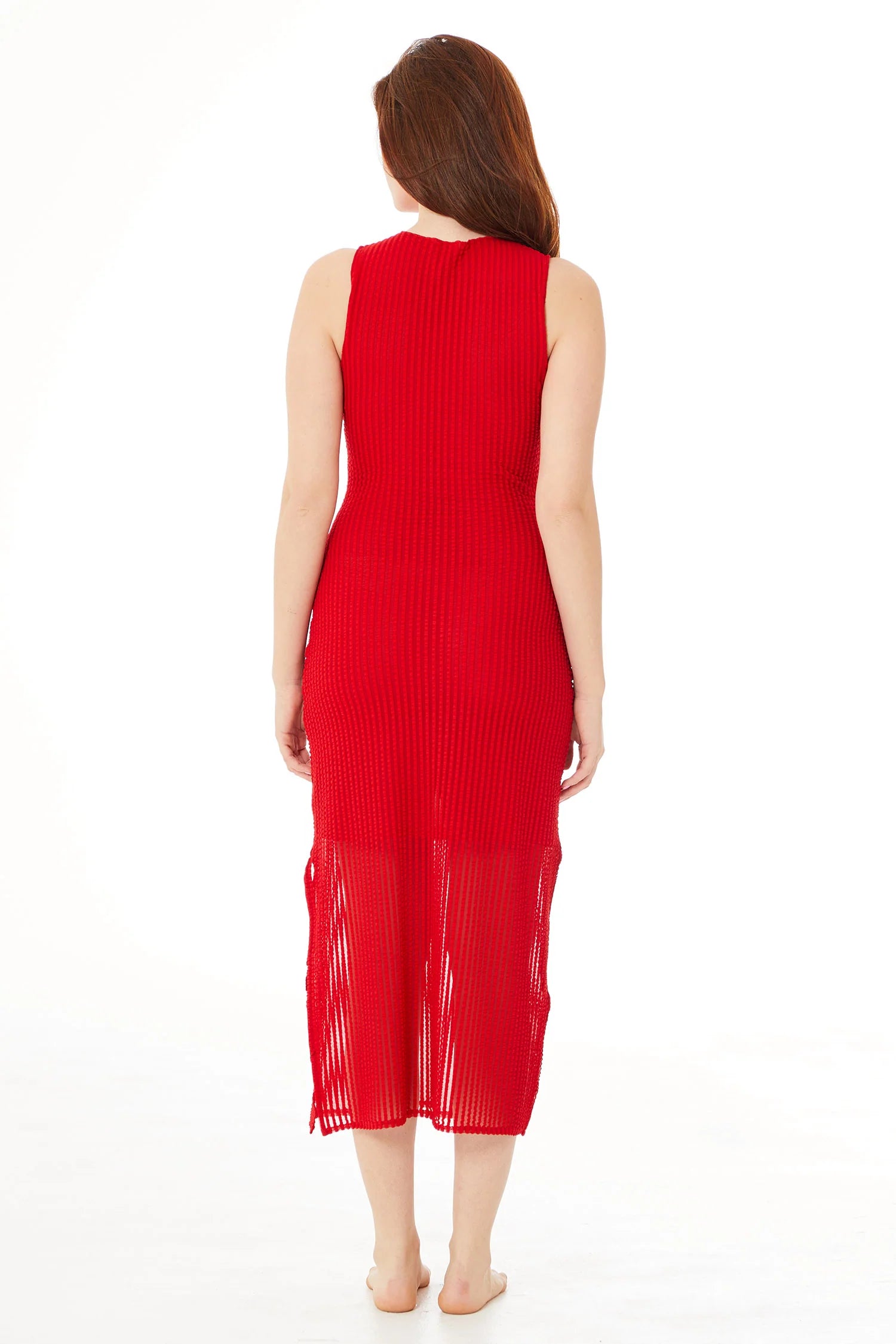 Addison Mesh Midi Bright Rouge