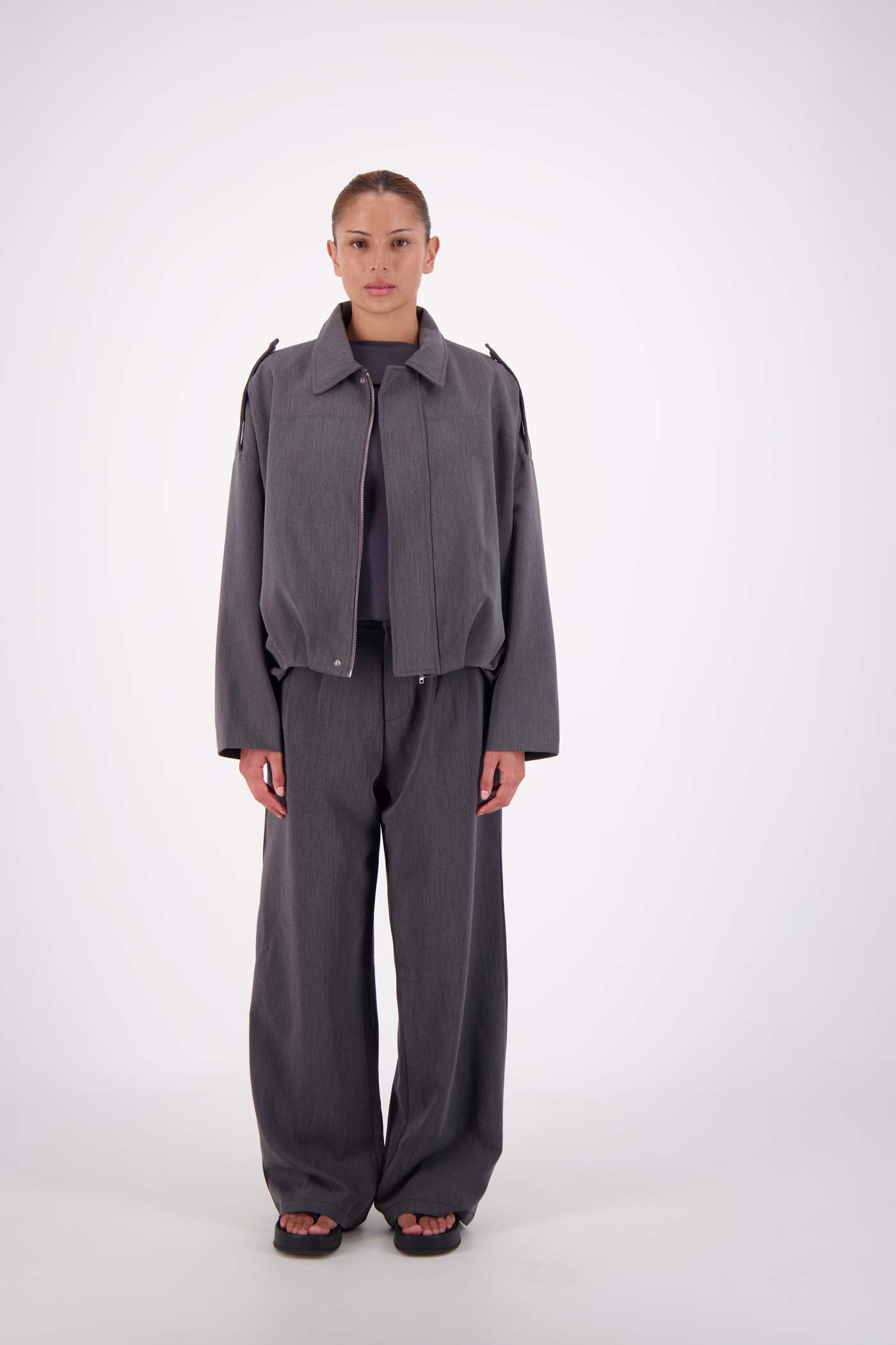 Gigi Bomber Jacket Steel Grey