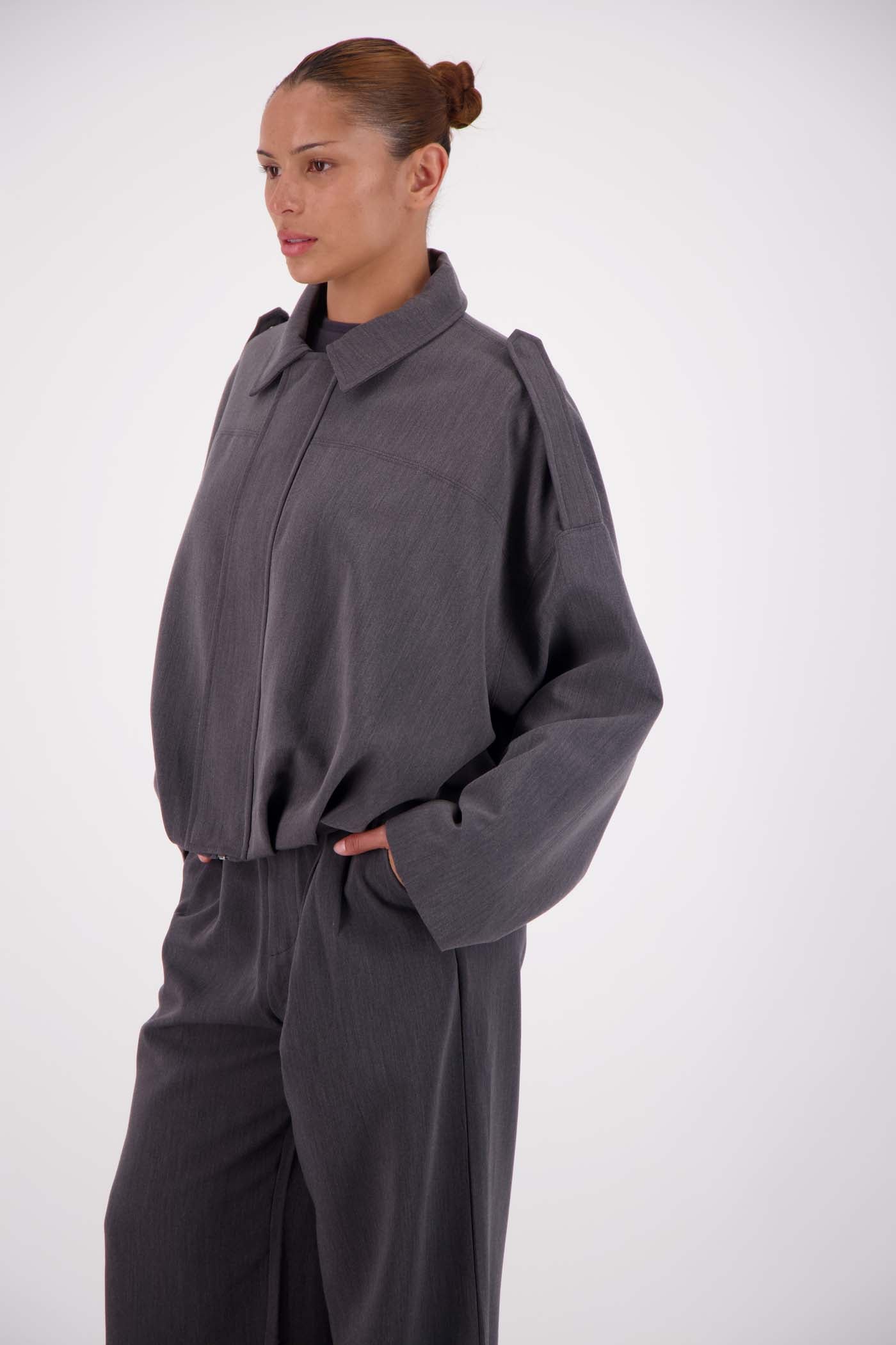 Gigi Bomber Jacket Steel Grey