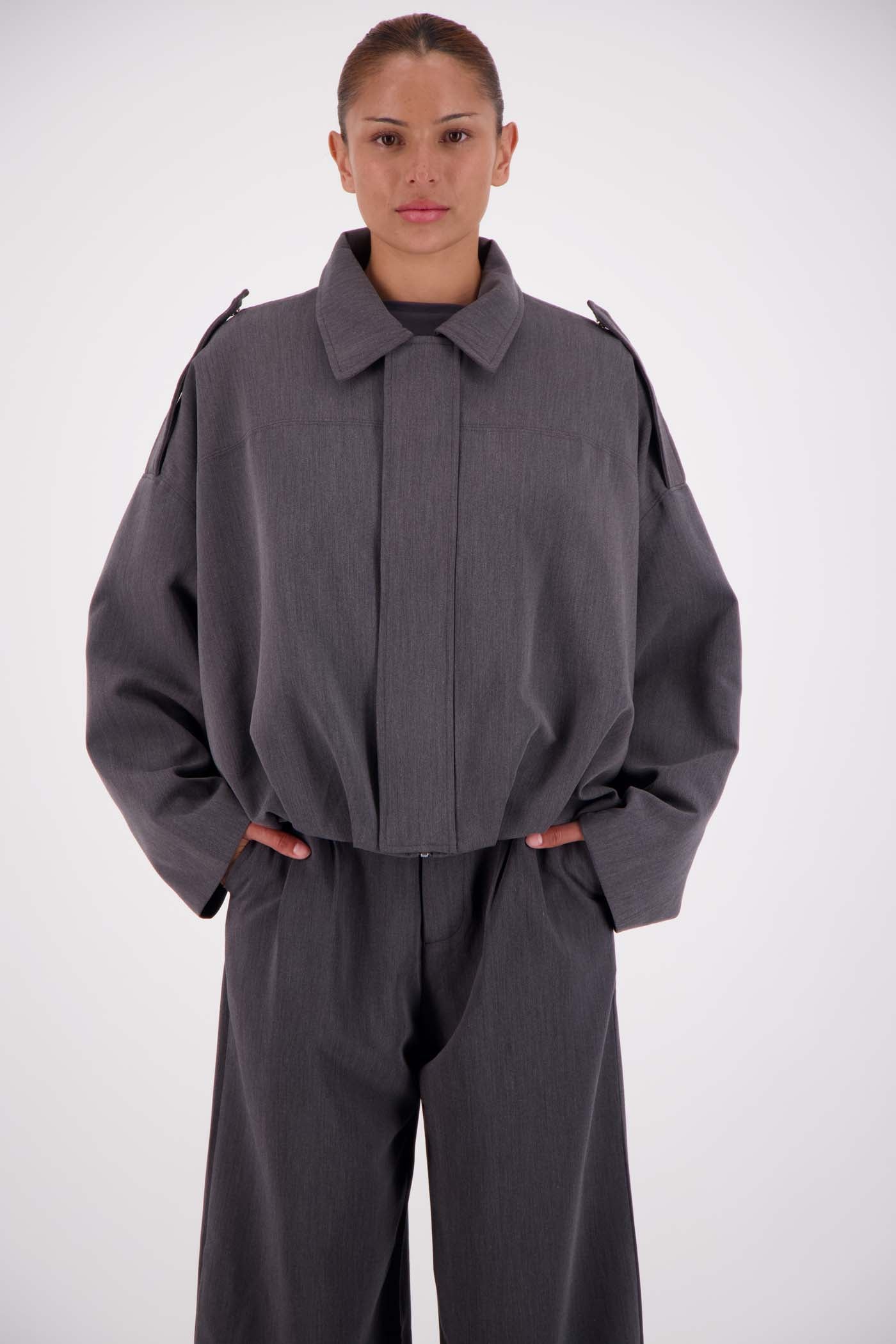 Gigi Bomber Jacket Steel Grey