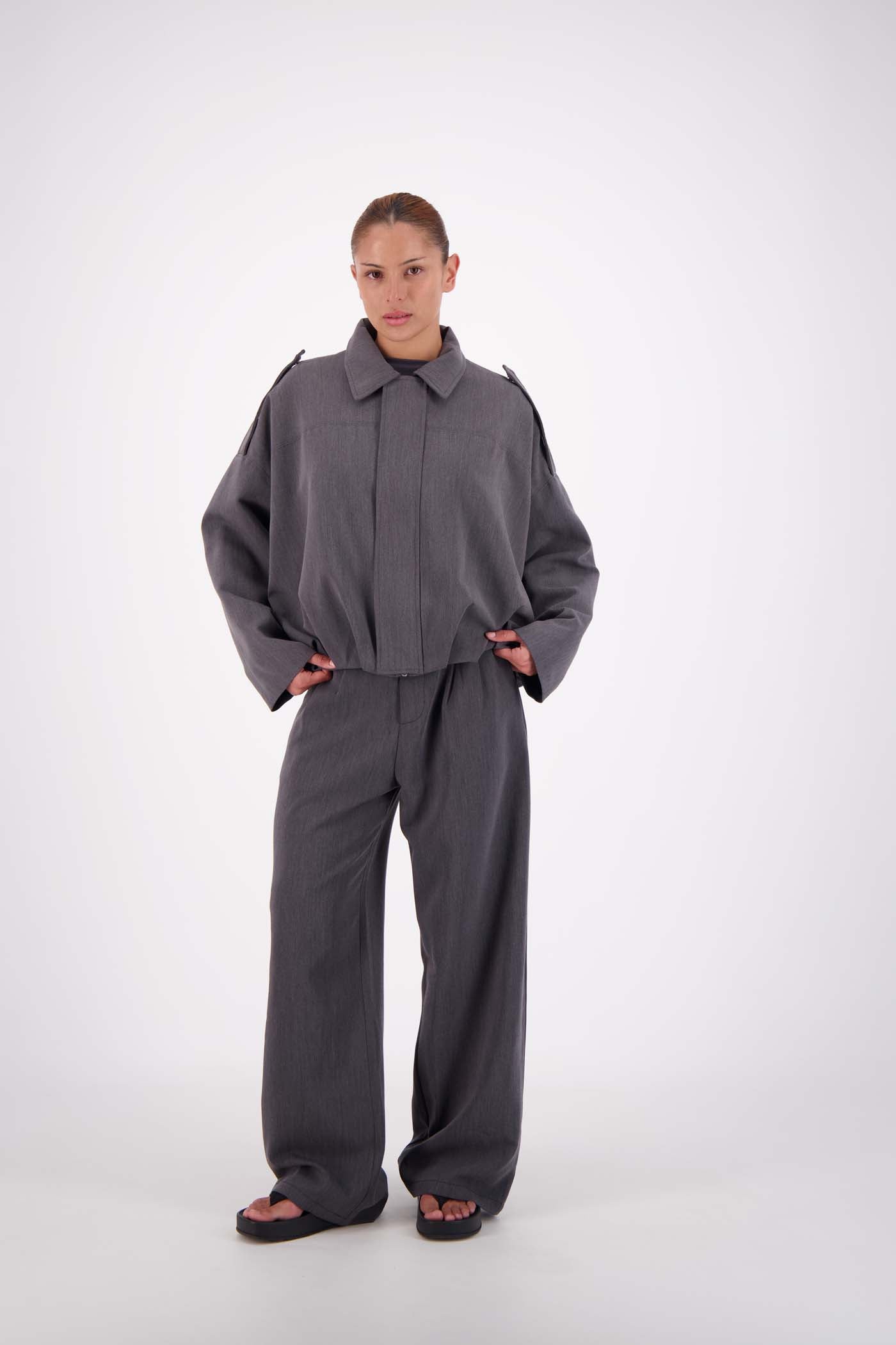 Gigi Bomber Jacket Steel Grey