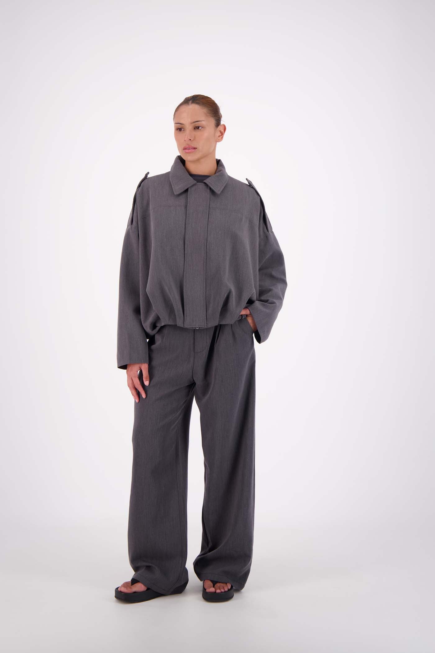 Gigi Bomber Jacket Steel Grey