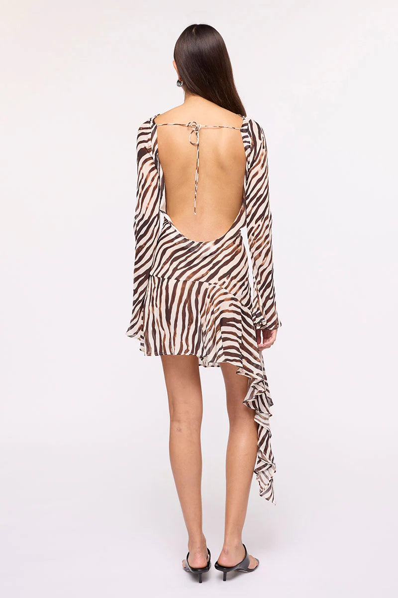 Gigi Zebra Long Sleeve Mini Dress