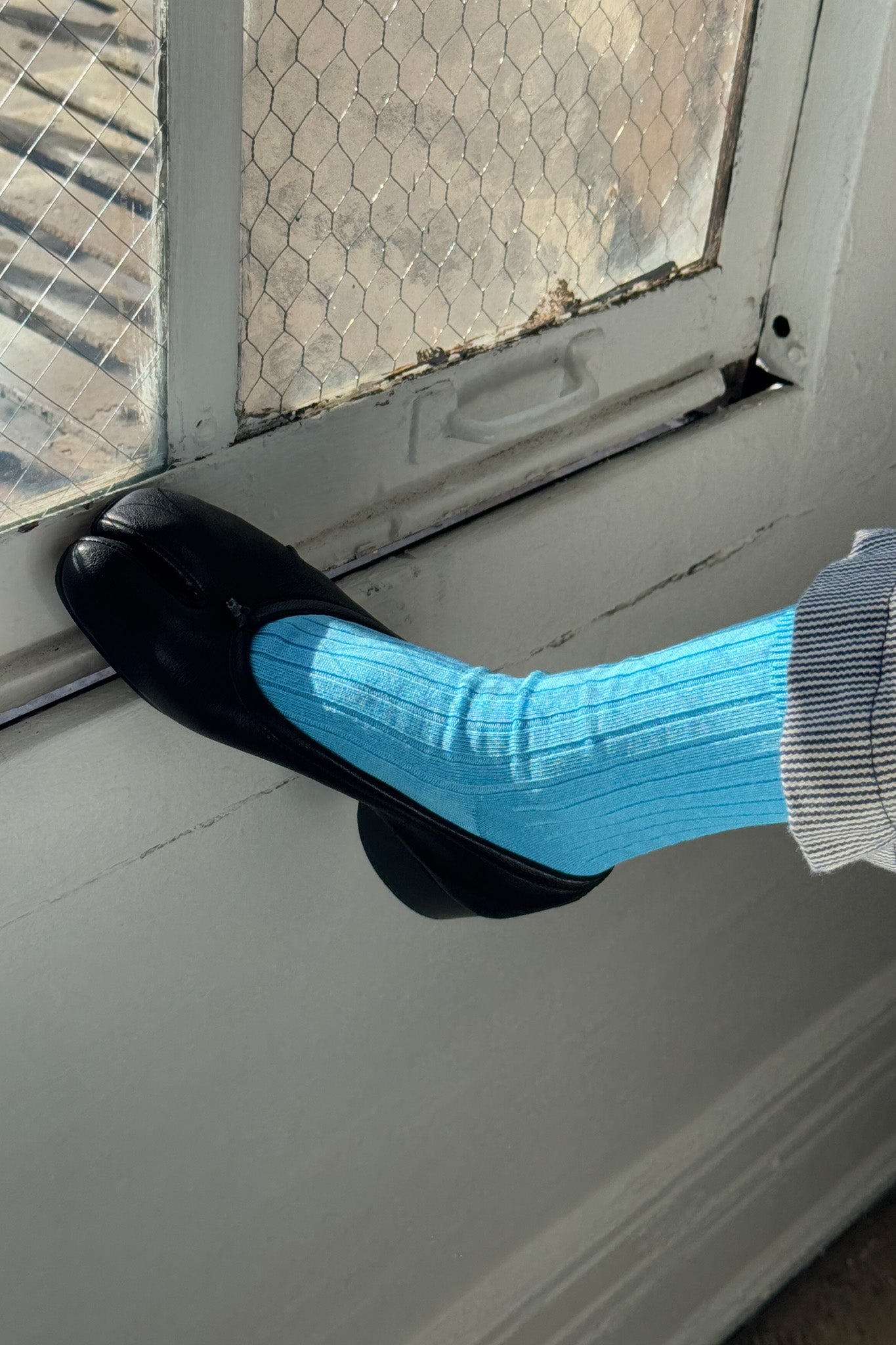 Her Socks Blue Water