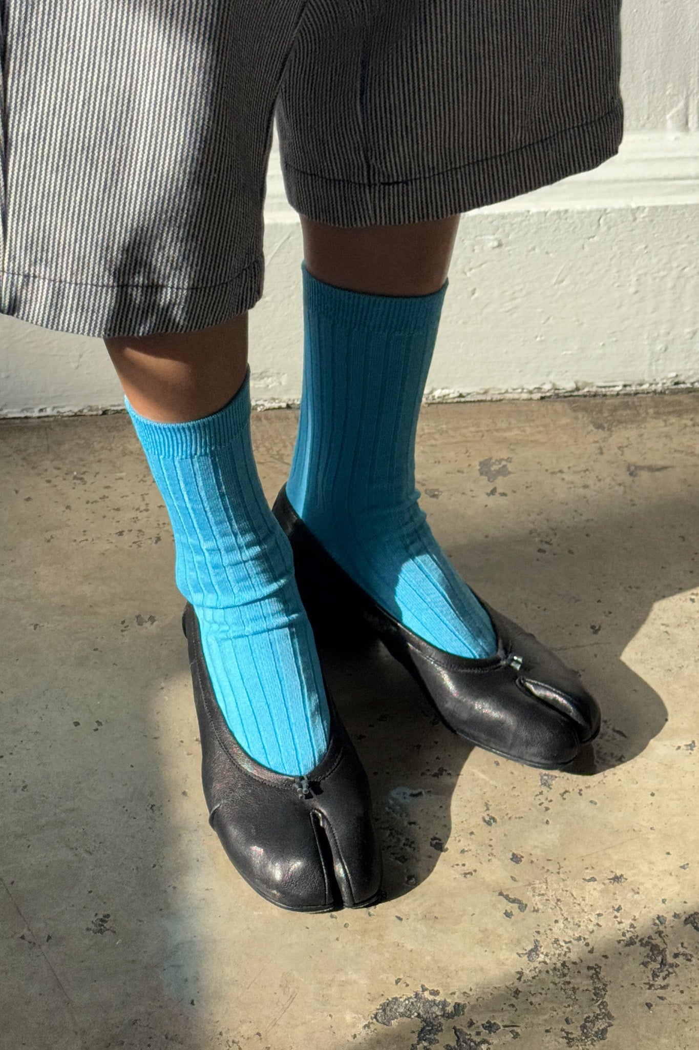 Her Socks Blue Water