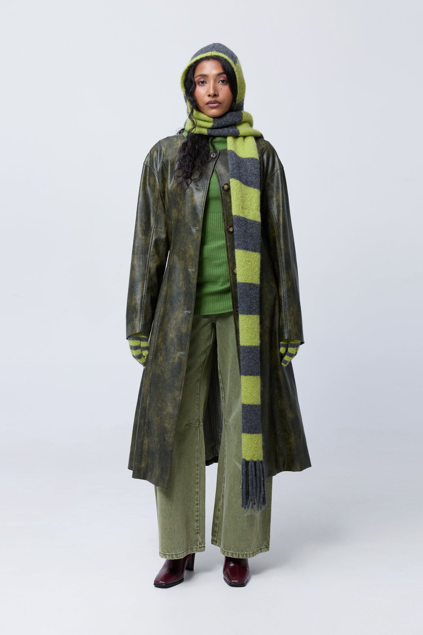Balaclava Scarf in Acid/Grey