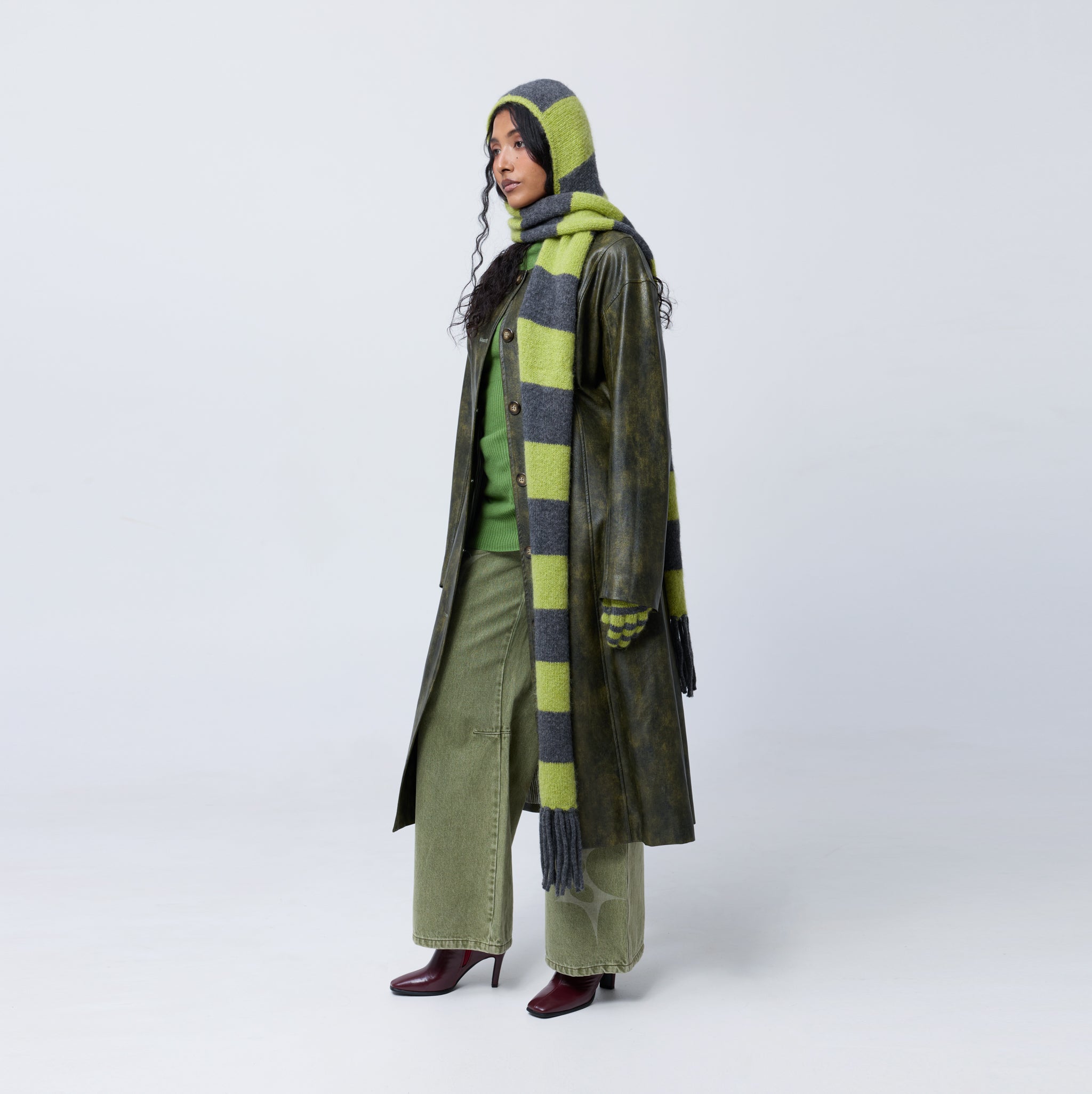 Balaclava Scarf in Acid/Grey
