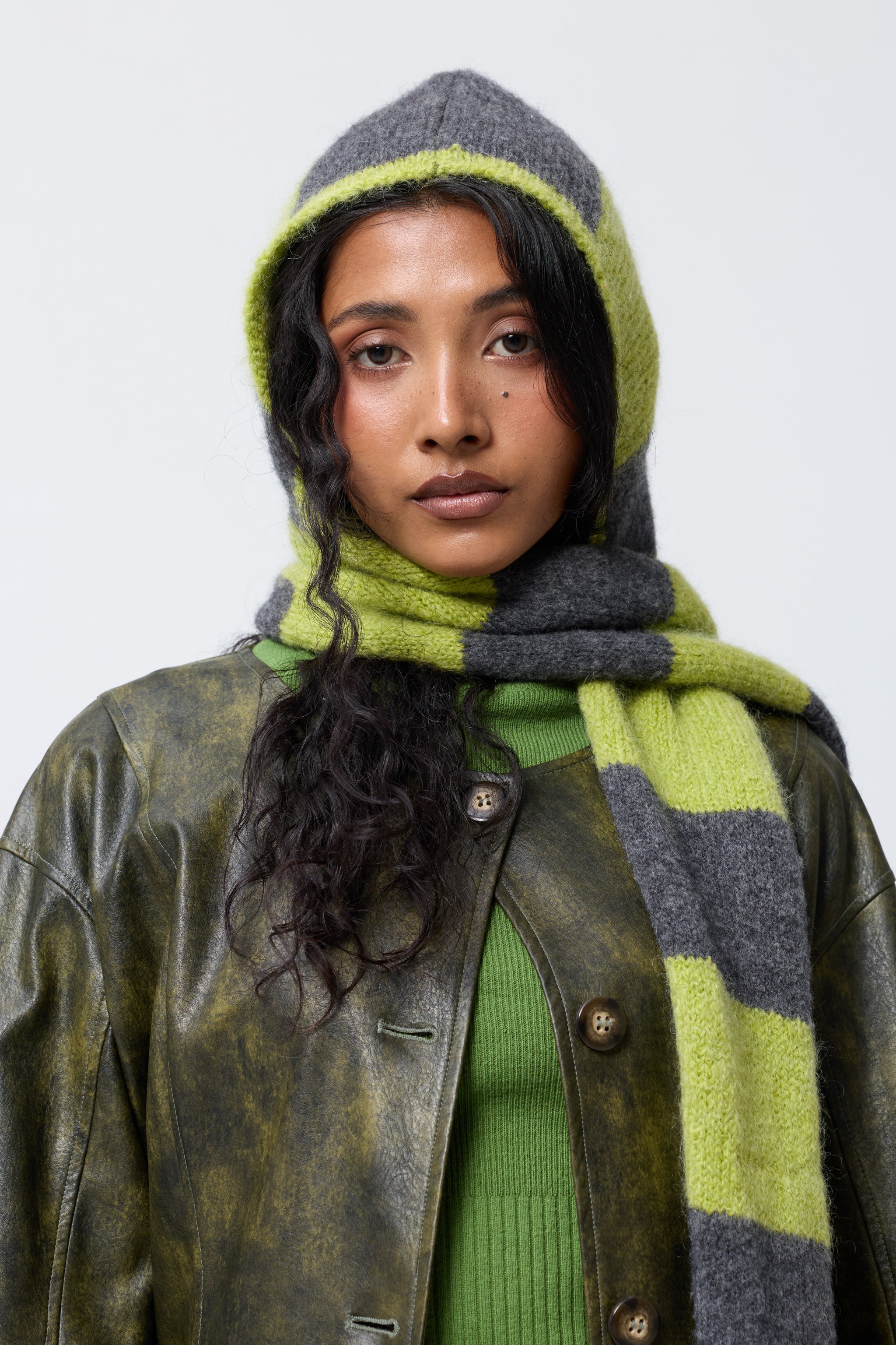 Balaclava Scarf in Acid/Grey
