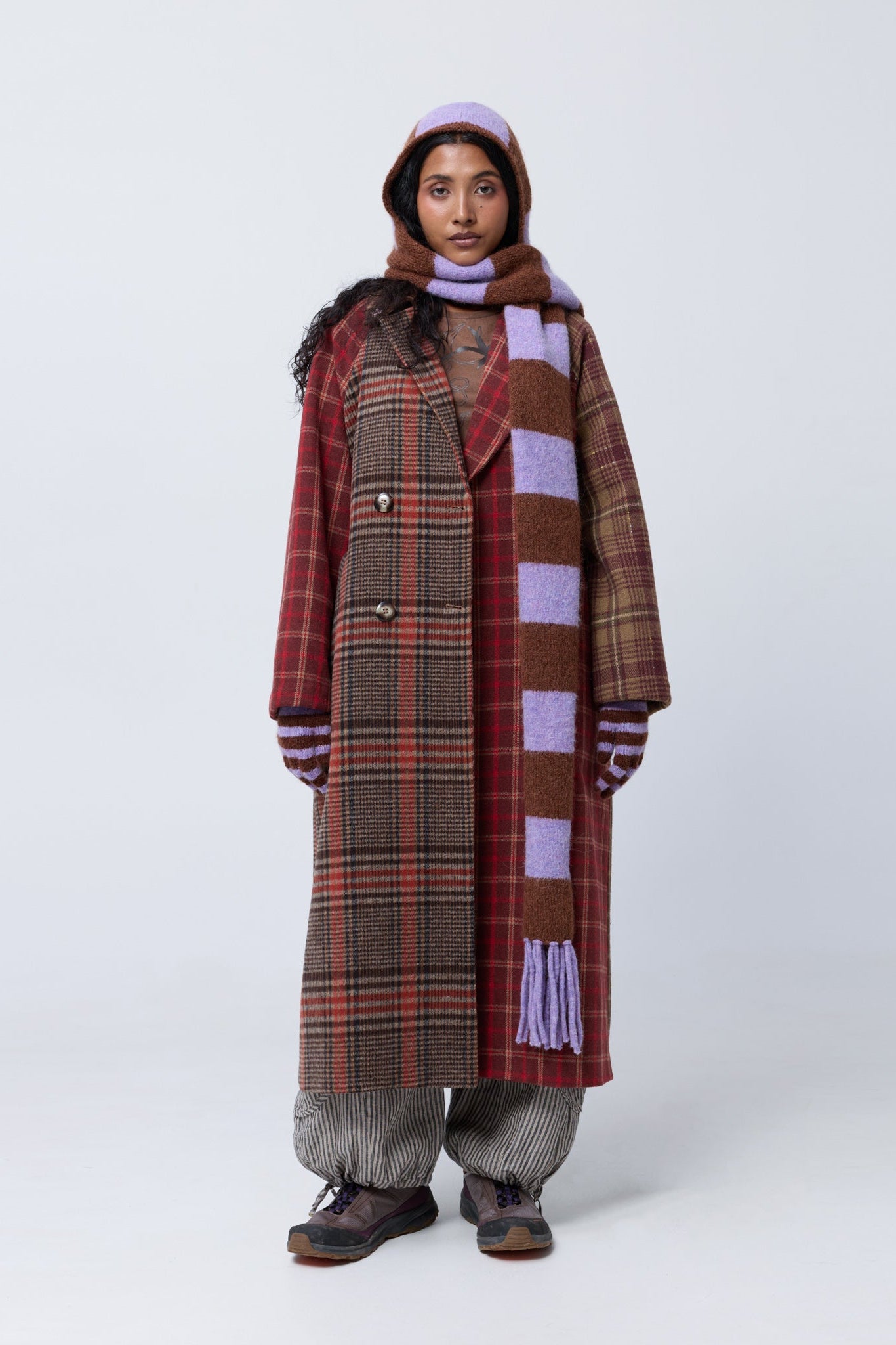 Balaclava Scarf in Bruise/Brown