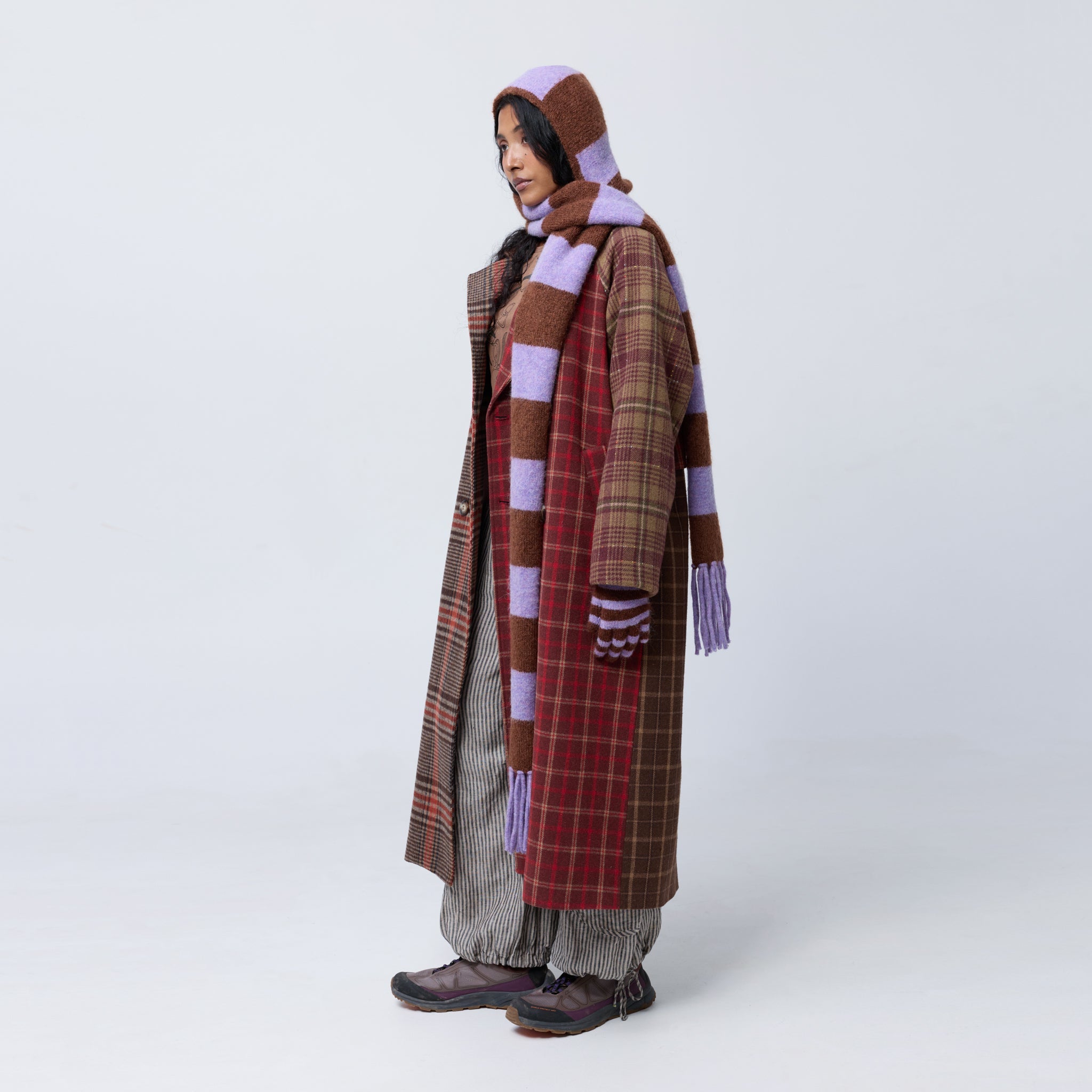 Balaclava Scarf in Bruise/Brown