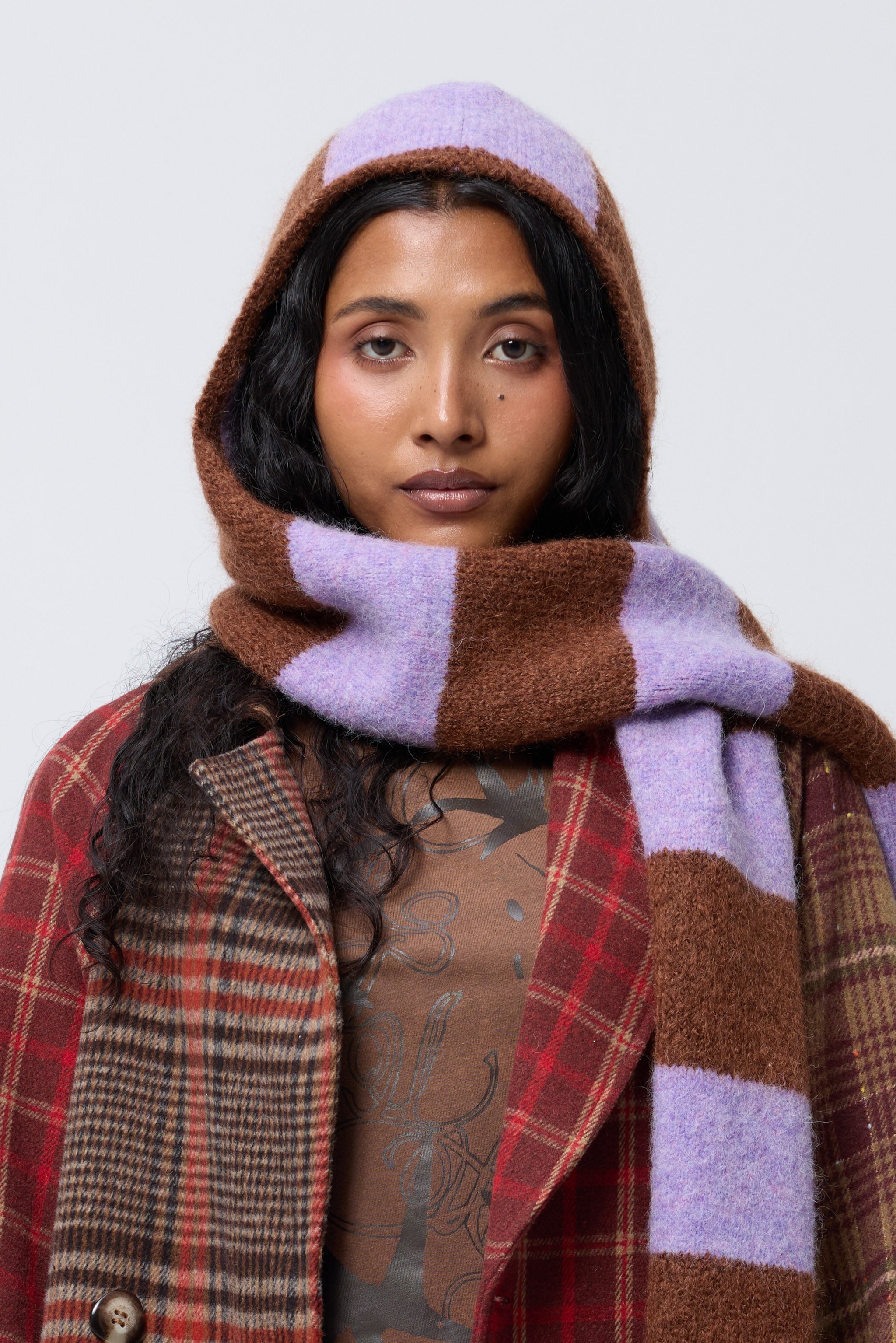 Balaclava Scarf in Bruise/Brown