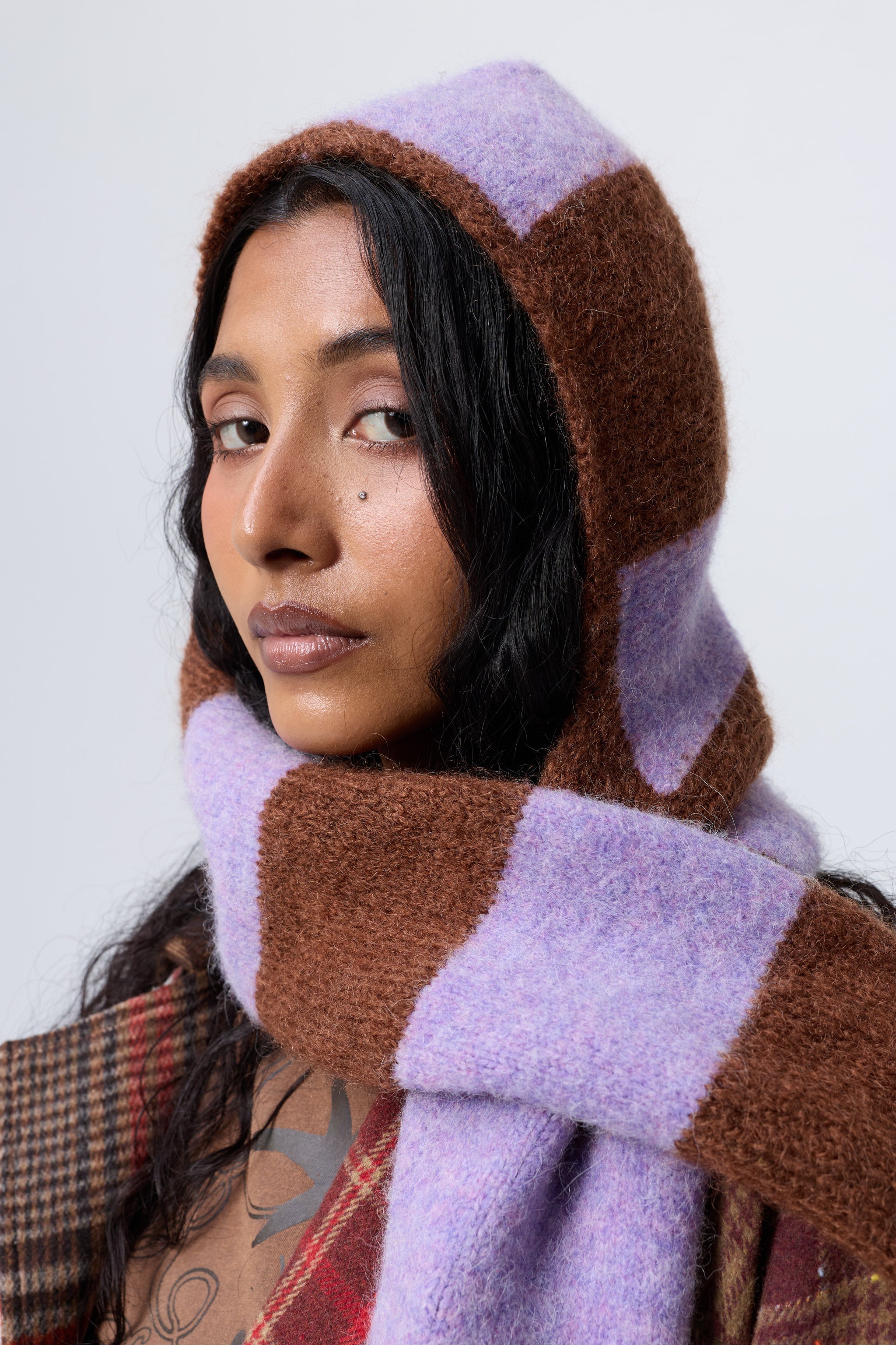 Balaclava Scarf in Bruise/Brown