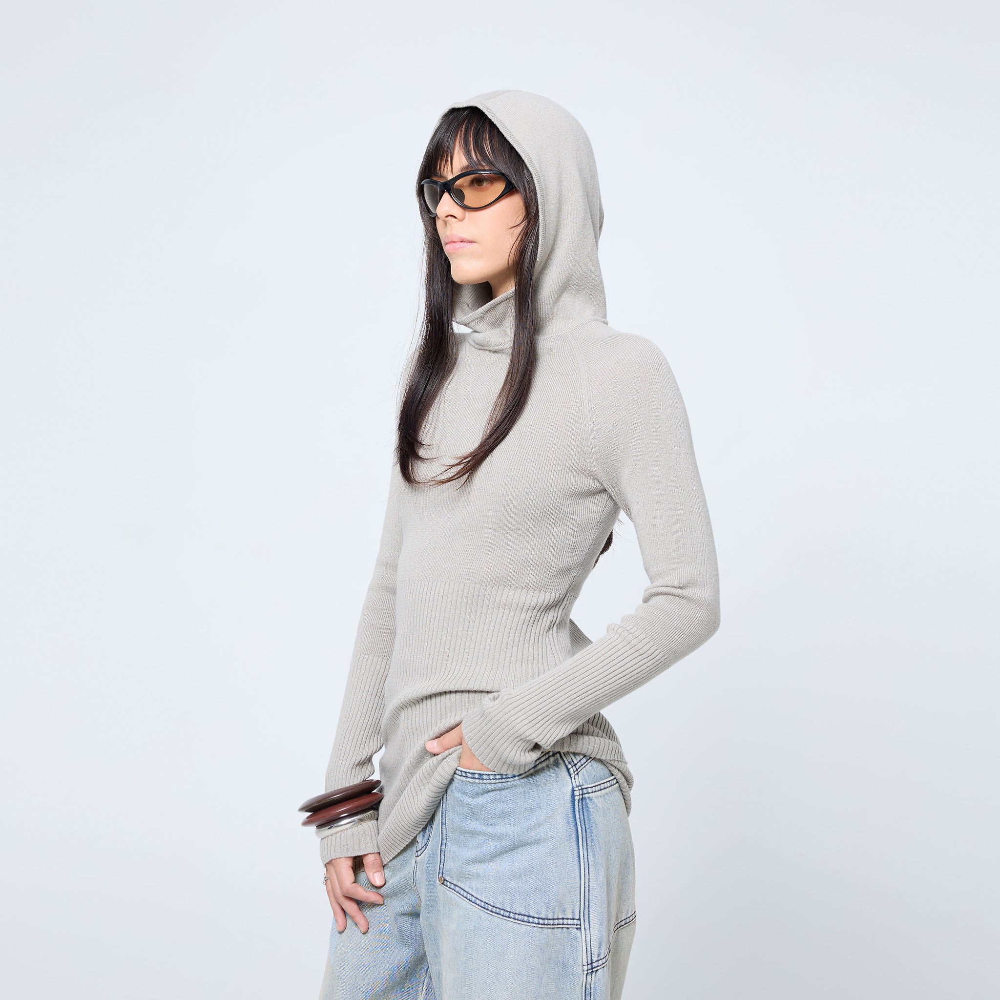 Hooded Skivvy in Plaster