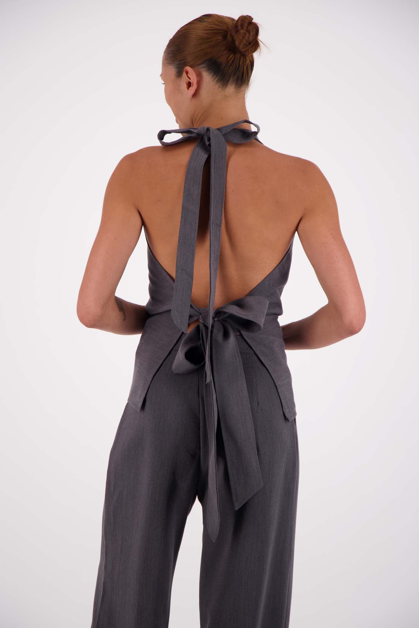 Melissa Tie Top Steel Grey