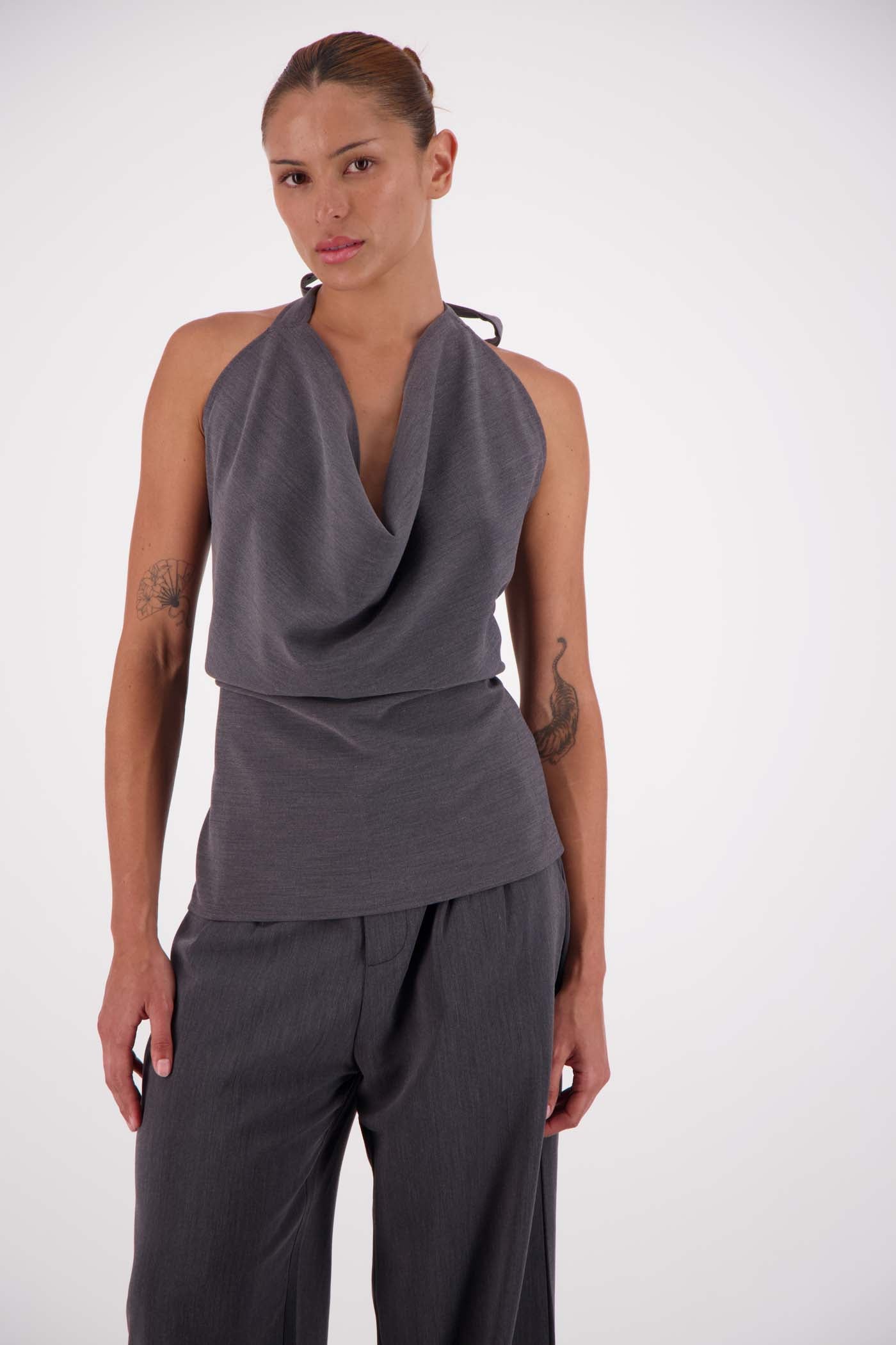 Melissa Tie Top Steel Grey