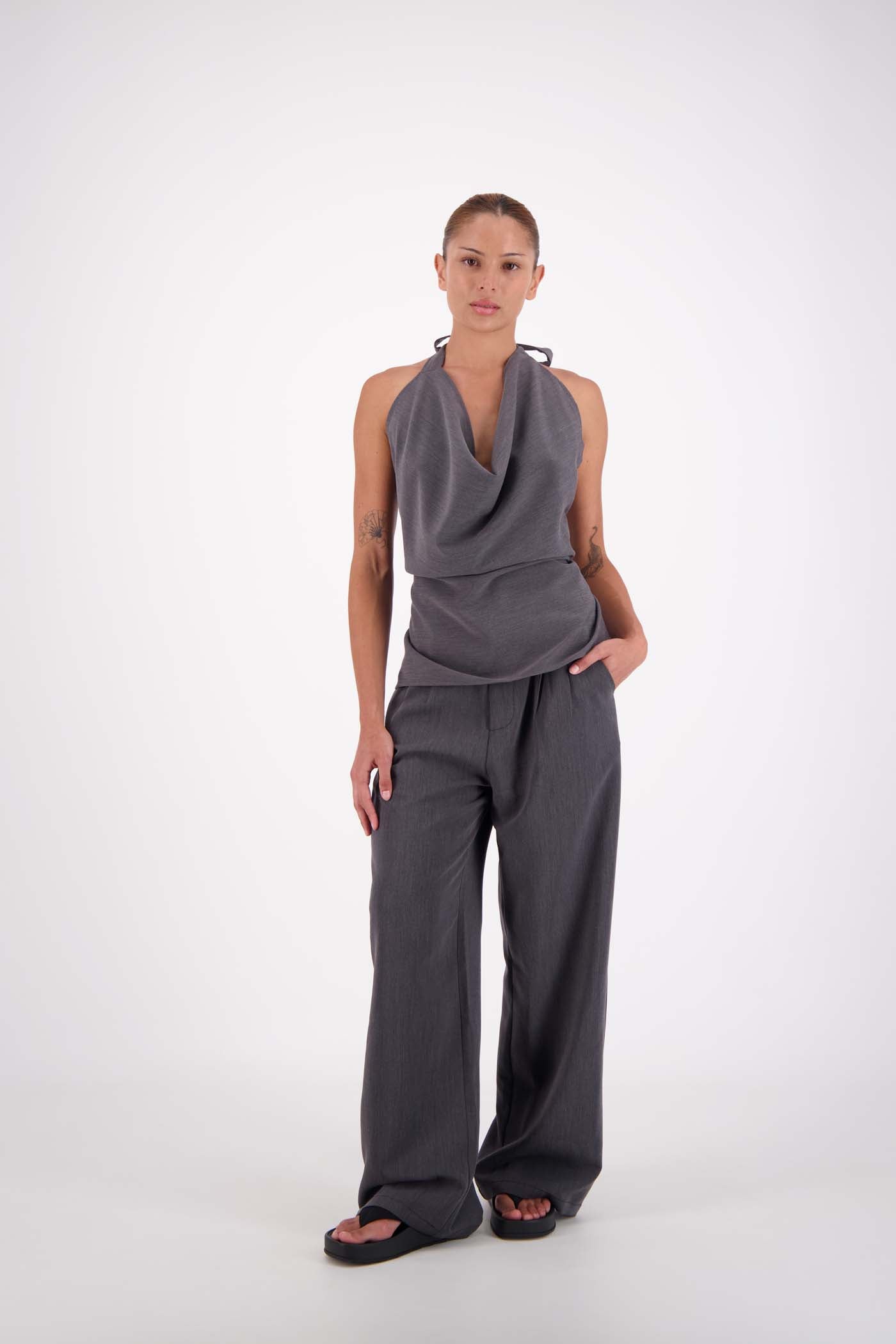 Melissa Tie Top Steel Grey