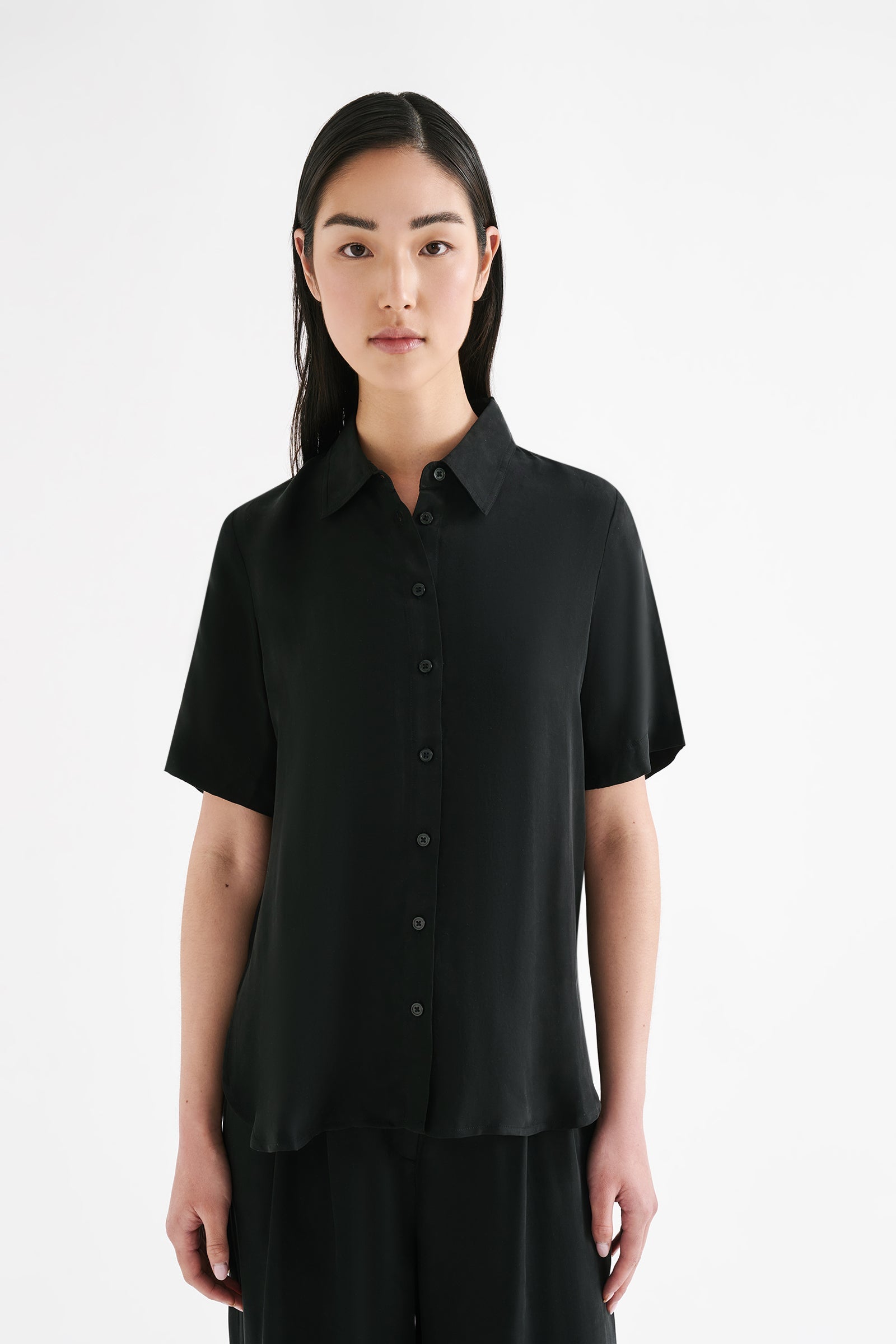 Lea Cupro Shirt Black