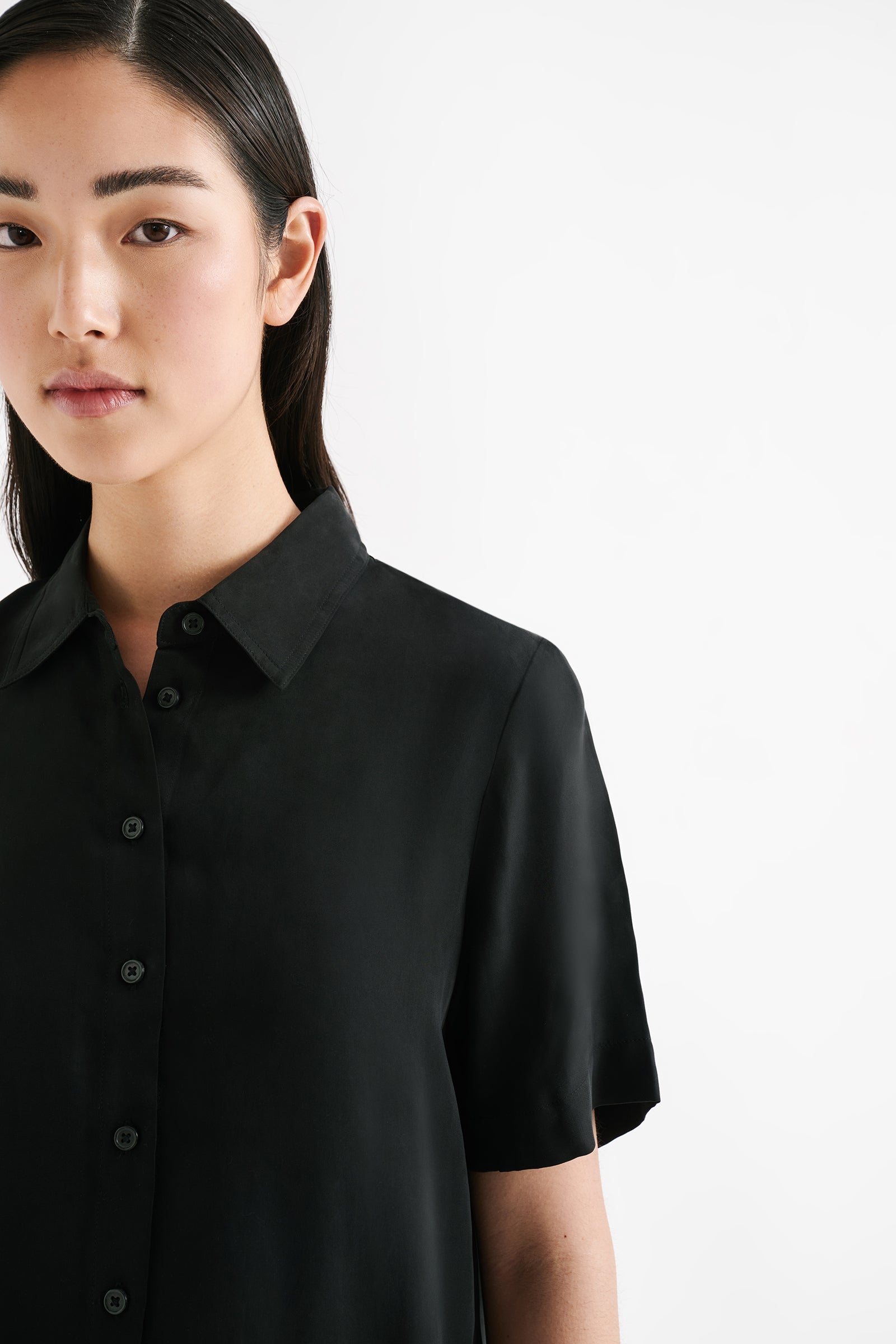 Lea Cupro Shirt Black