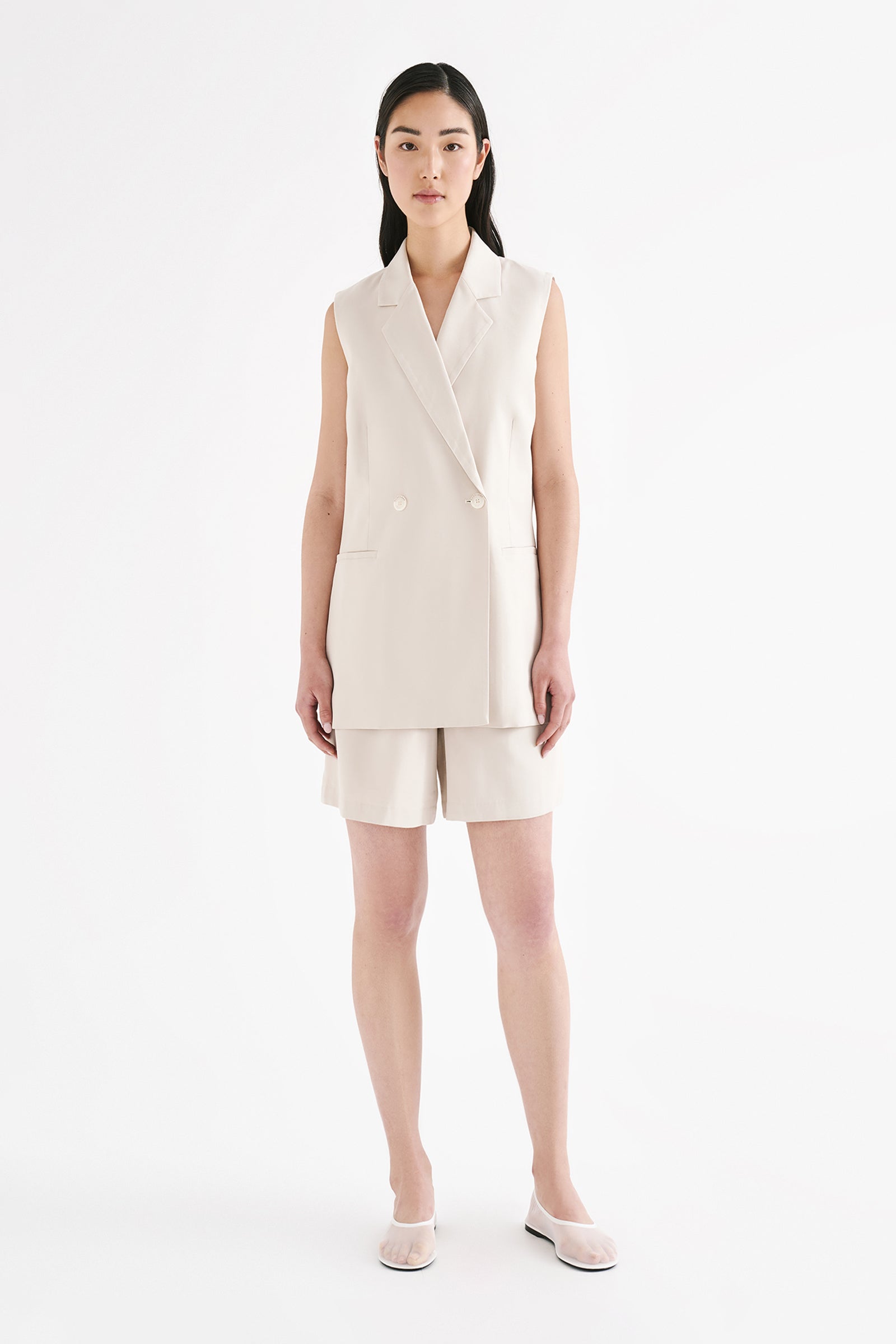 Kit Tailored Vest Oyster