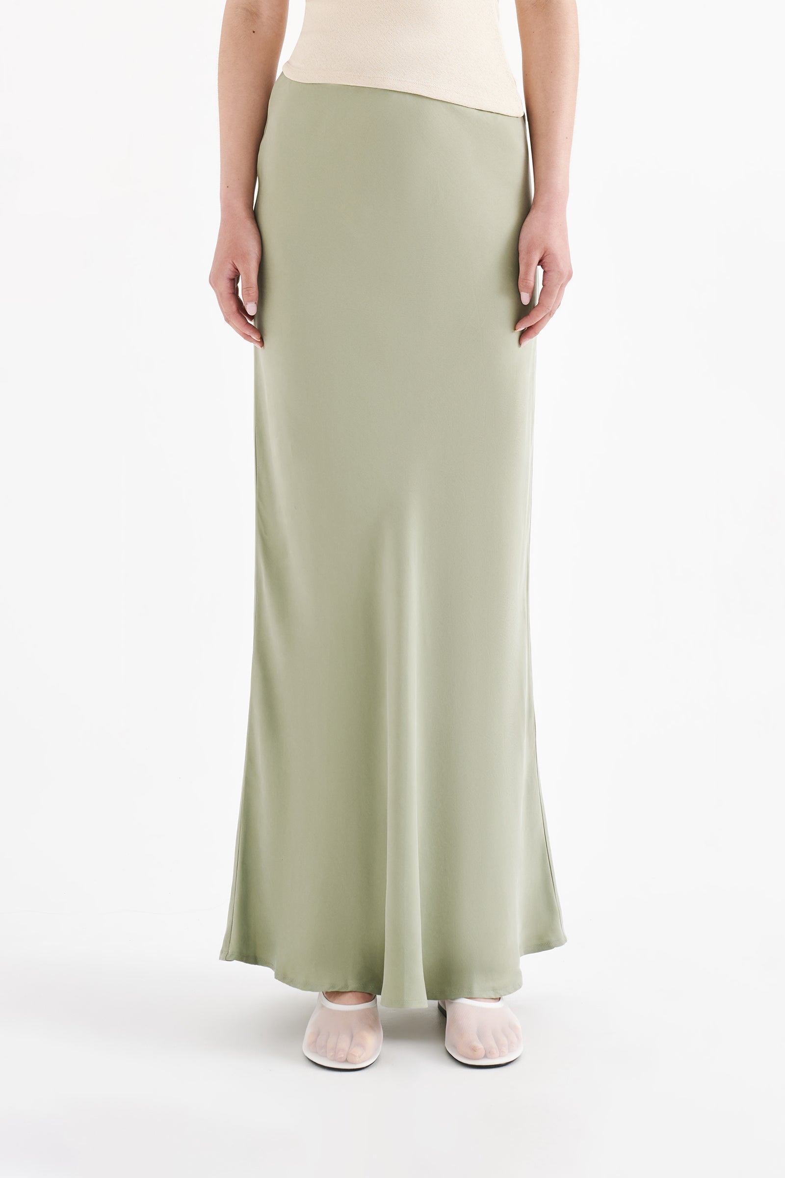 Lea Cupro Skirt Sage