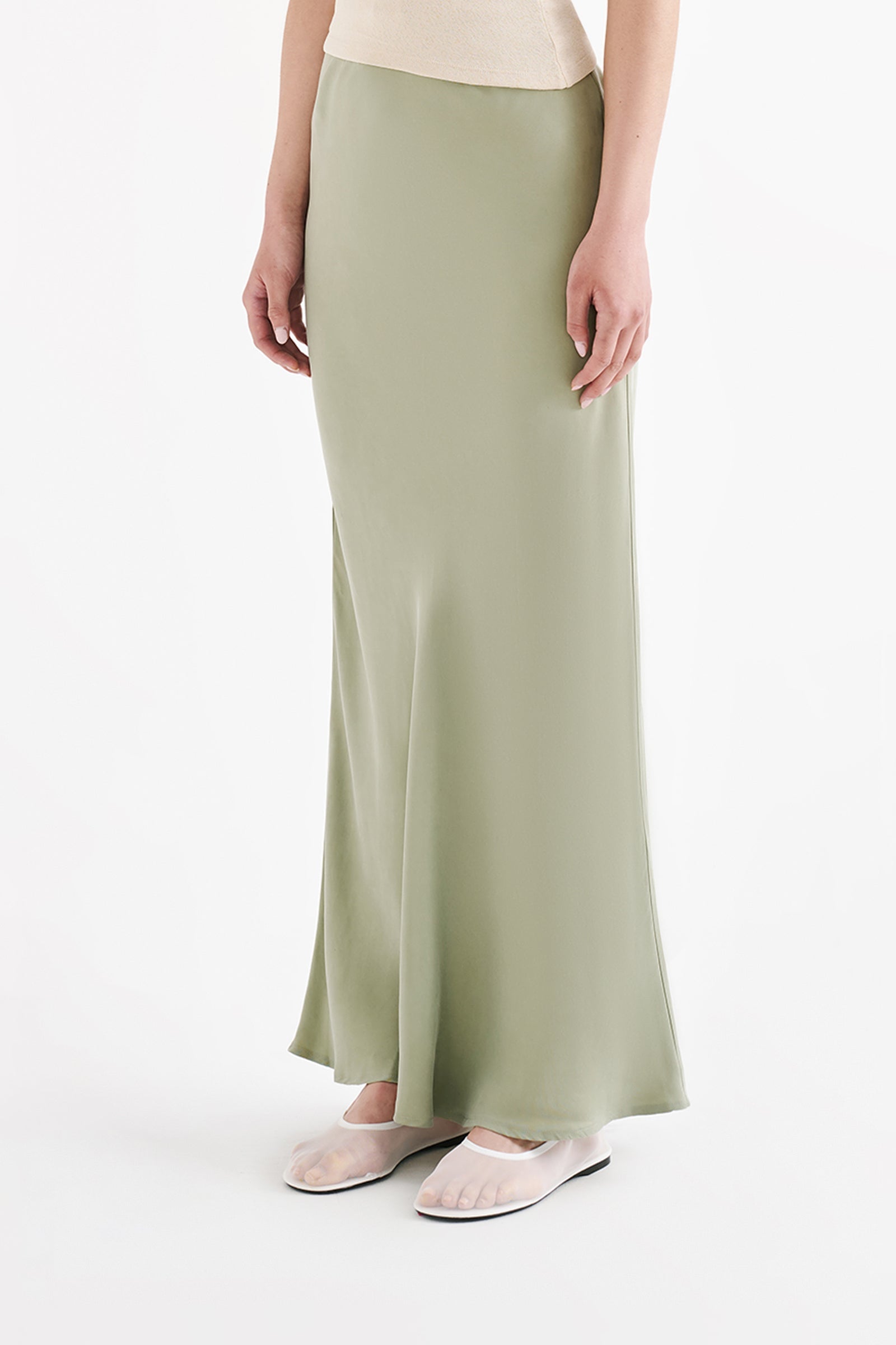 Lea Cupro Skirt Sage