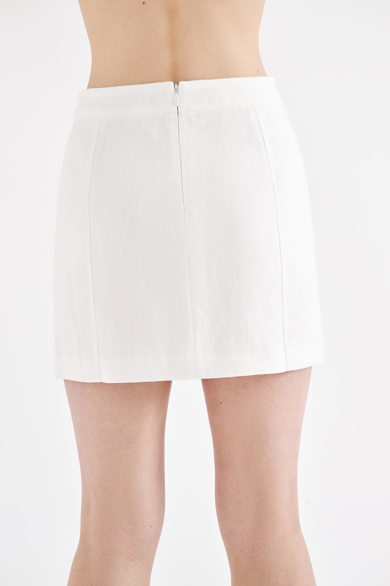 Clio Linen Mini Skirt White