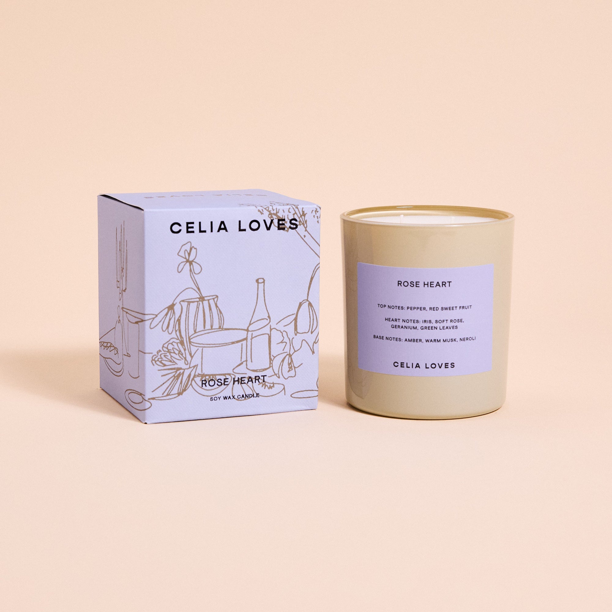 Rose Heart Candle