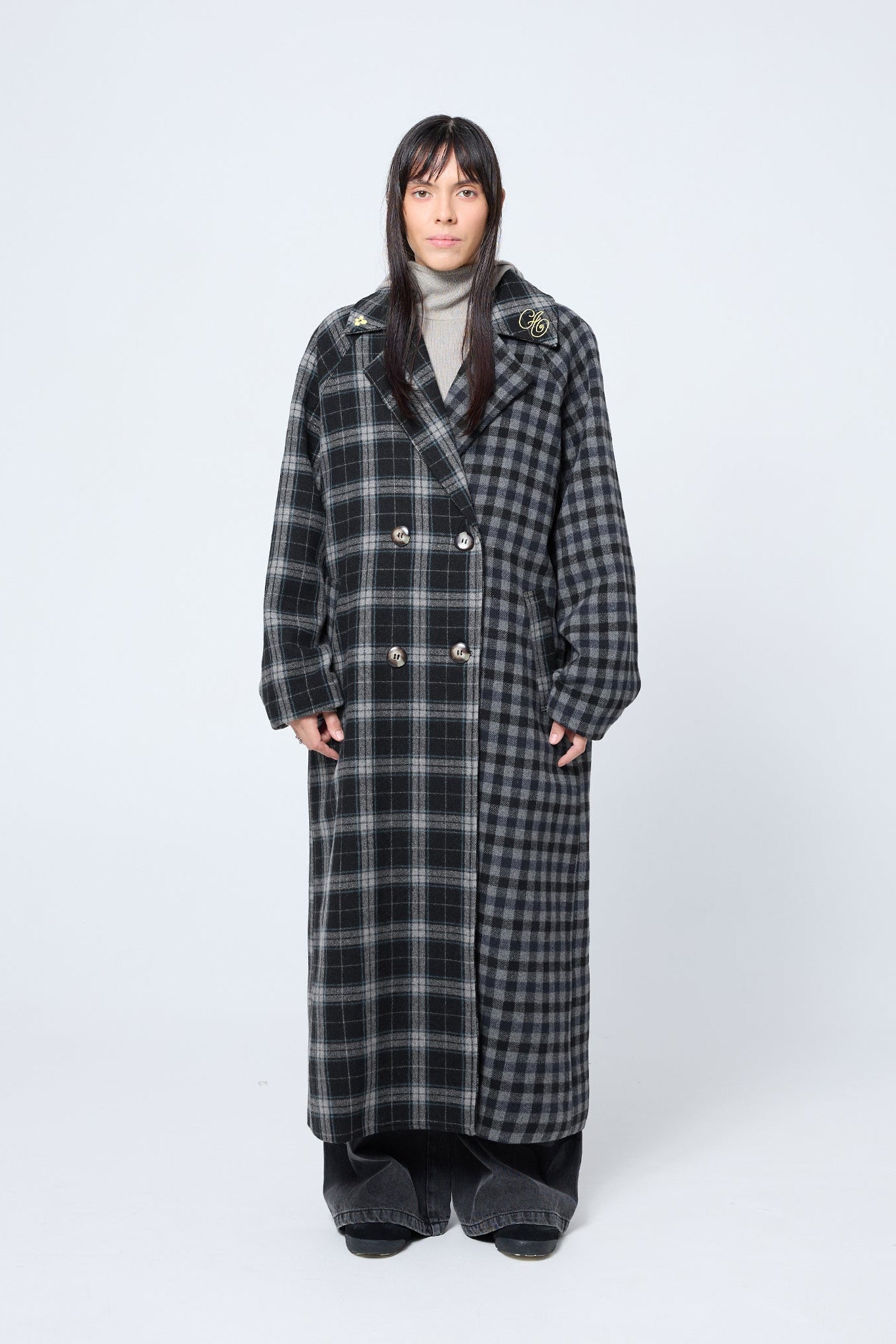 Double Breasted Blanket Coat in Asphalt