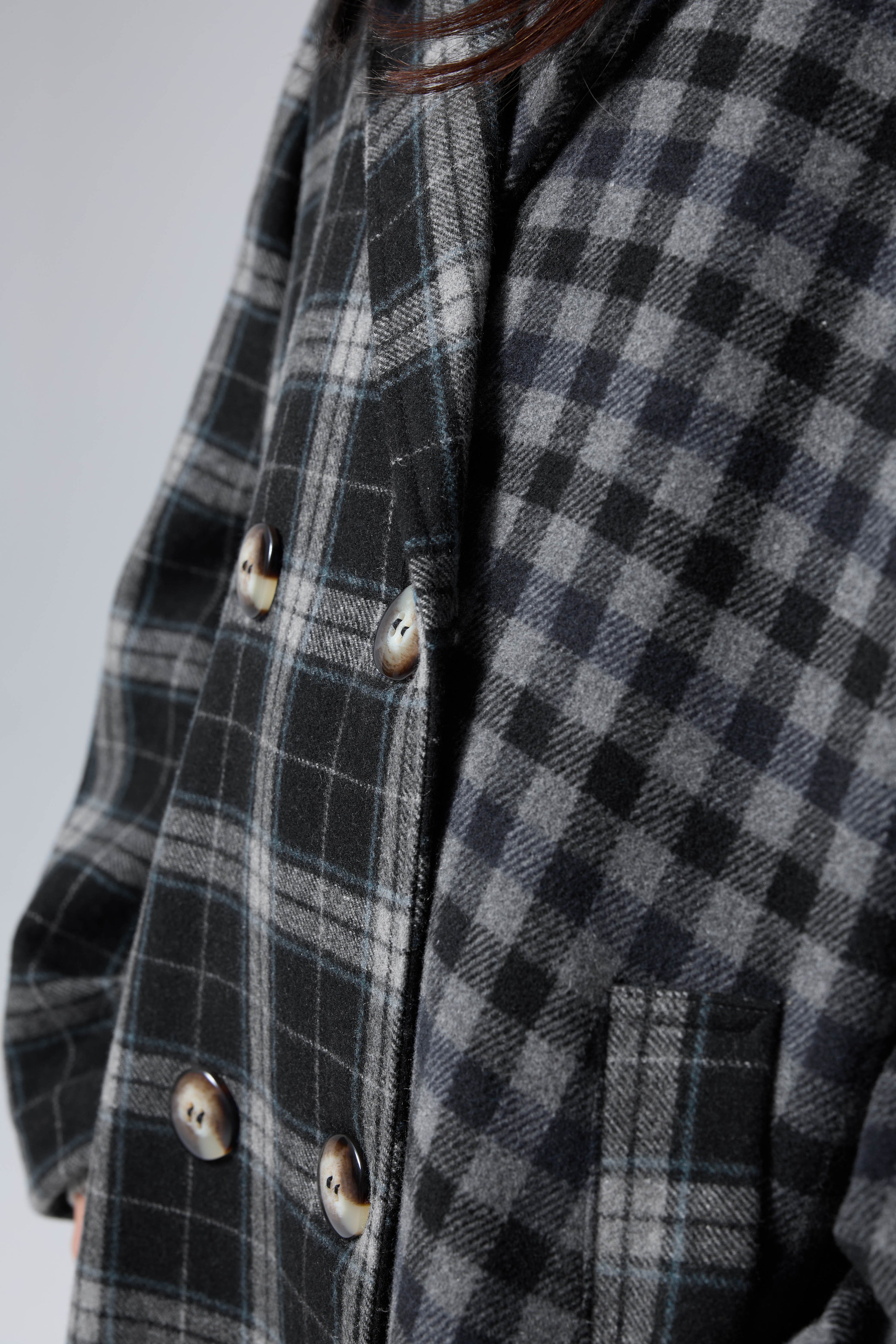 Double Breasted Blanket Coat in Asphalt