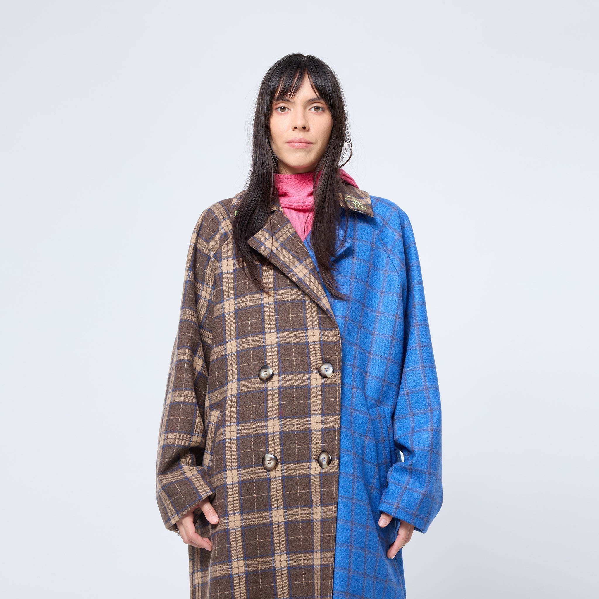 Double Breasted Blanket Coat in Cobalt