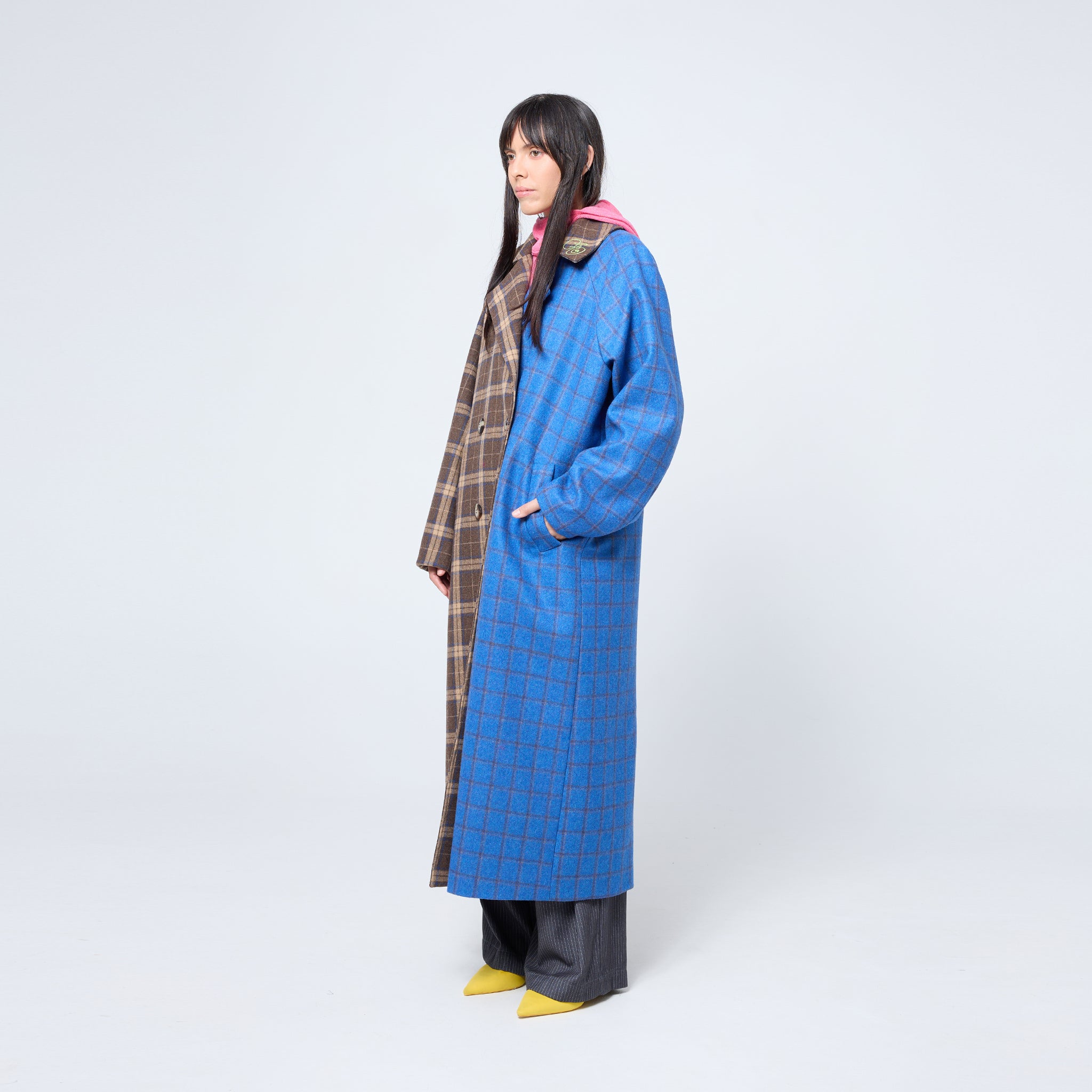 Double Breasted Blanket Coat in Cobalt