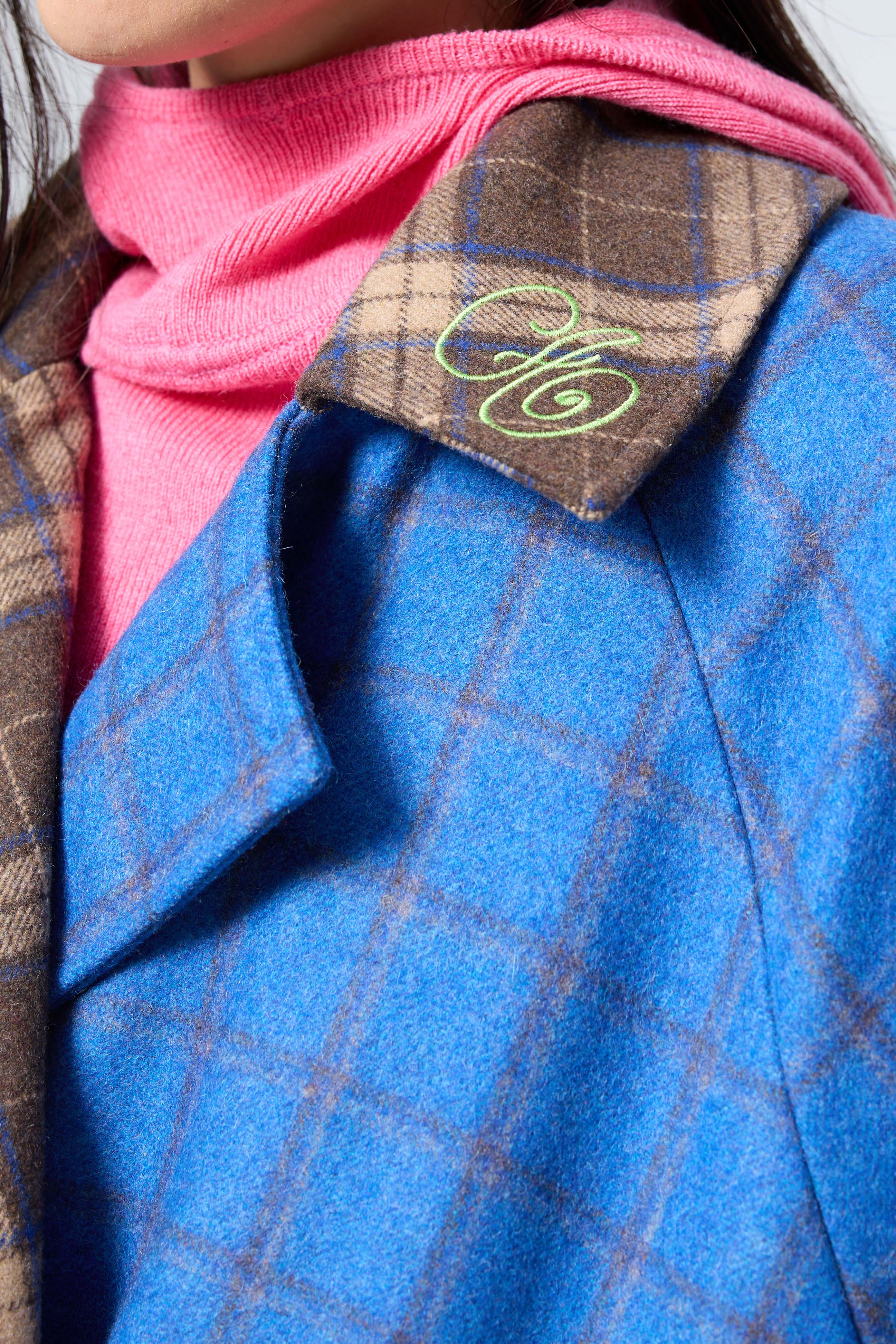Double Breasted Blanket Coat in Cobalt