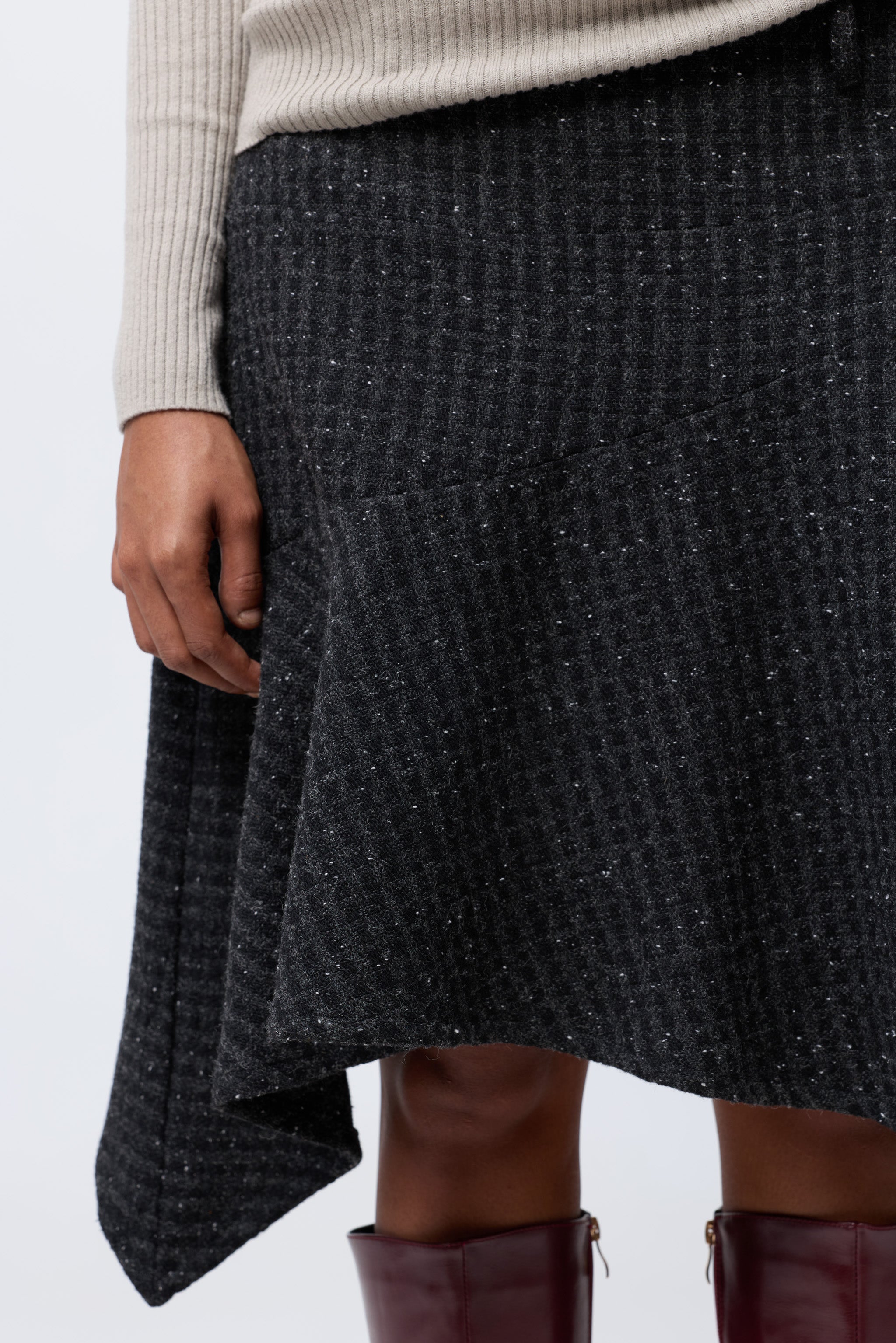 Wide Waist Fairy Skirt in Graphite Check