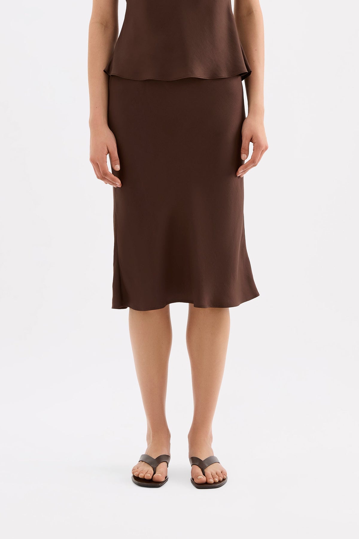Tilly Tencel Skirt Chocolate