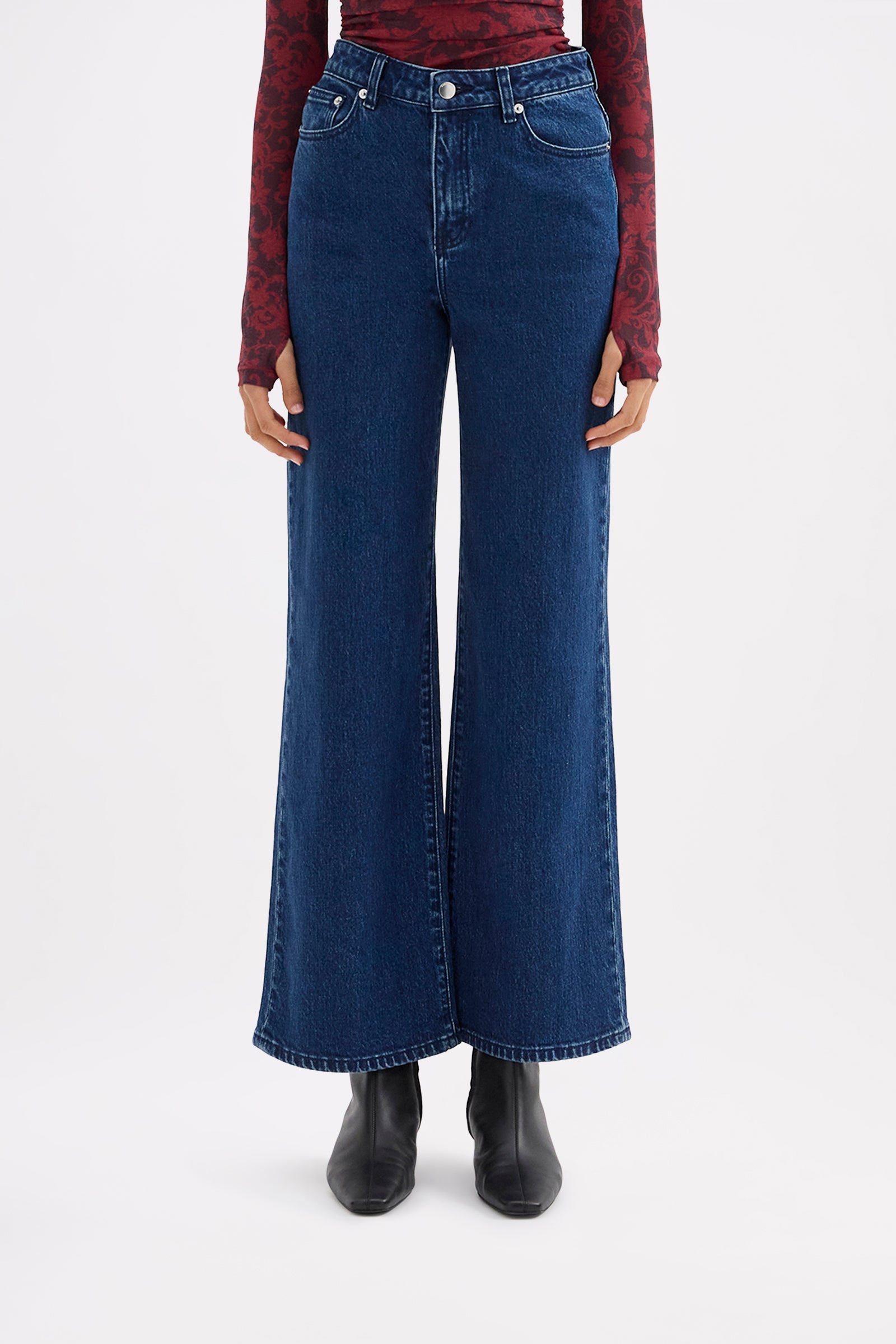 Stretch Wide Leg Jean Lake Blue