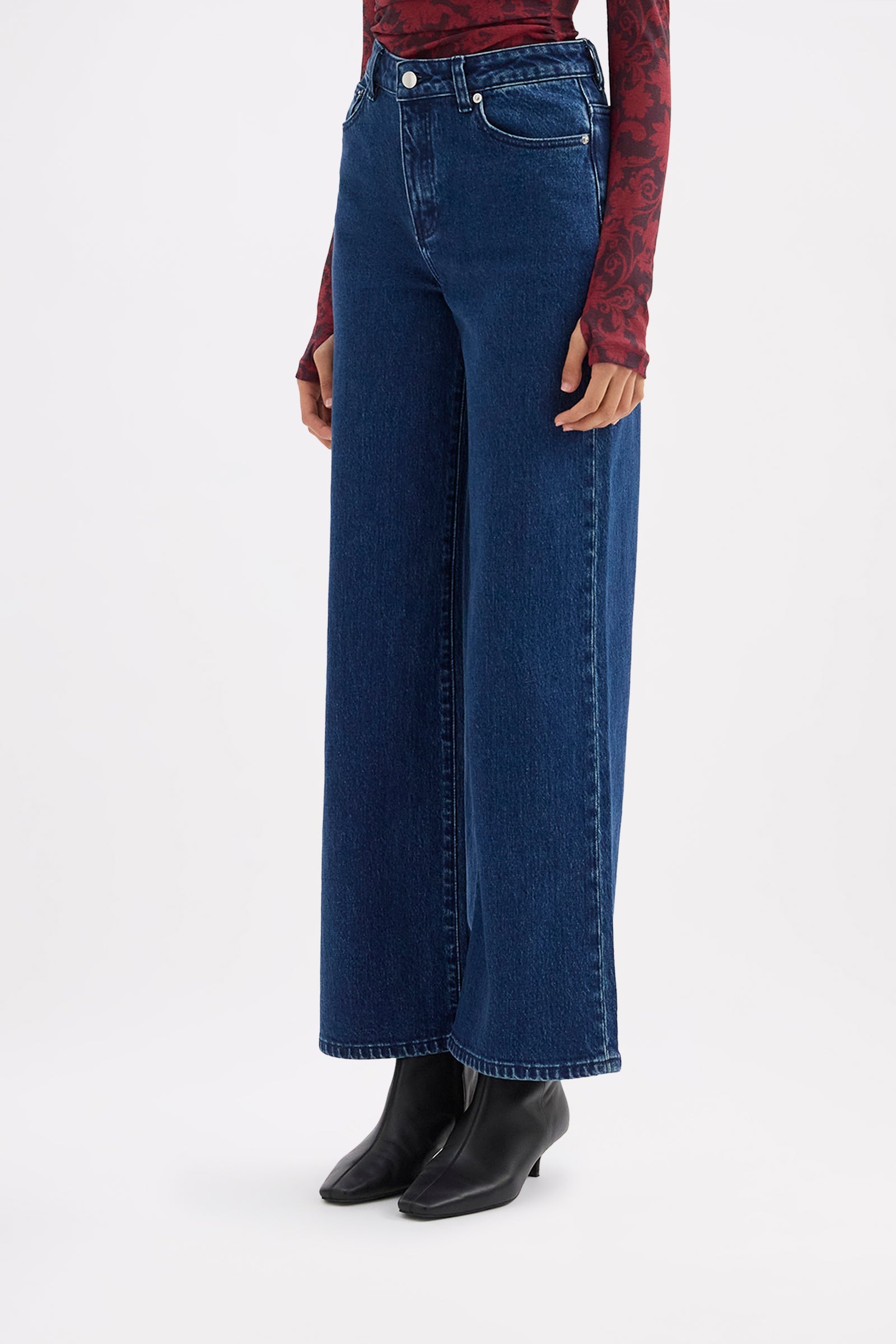 Stretch Wide Leg Jean Lake Blue